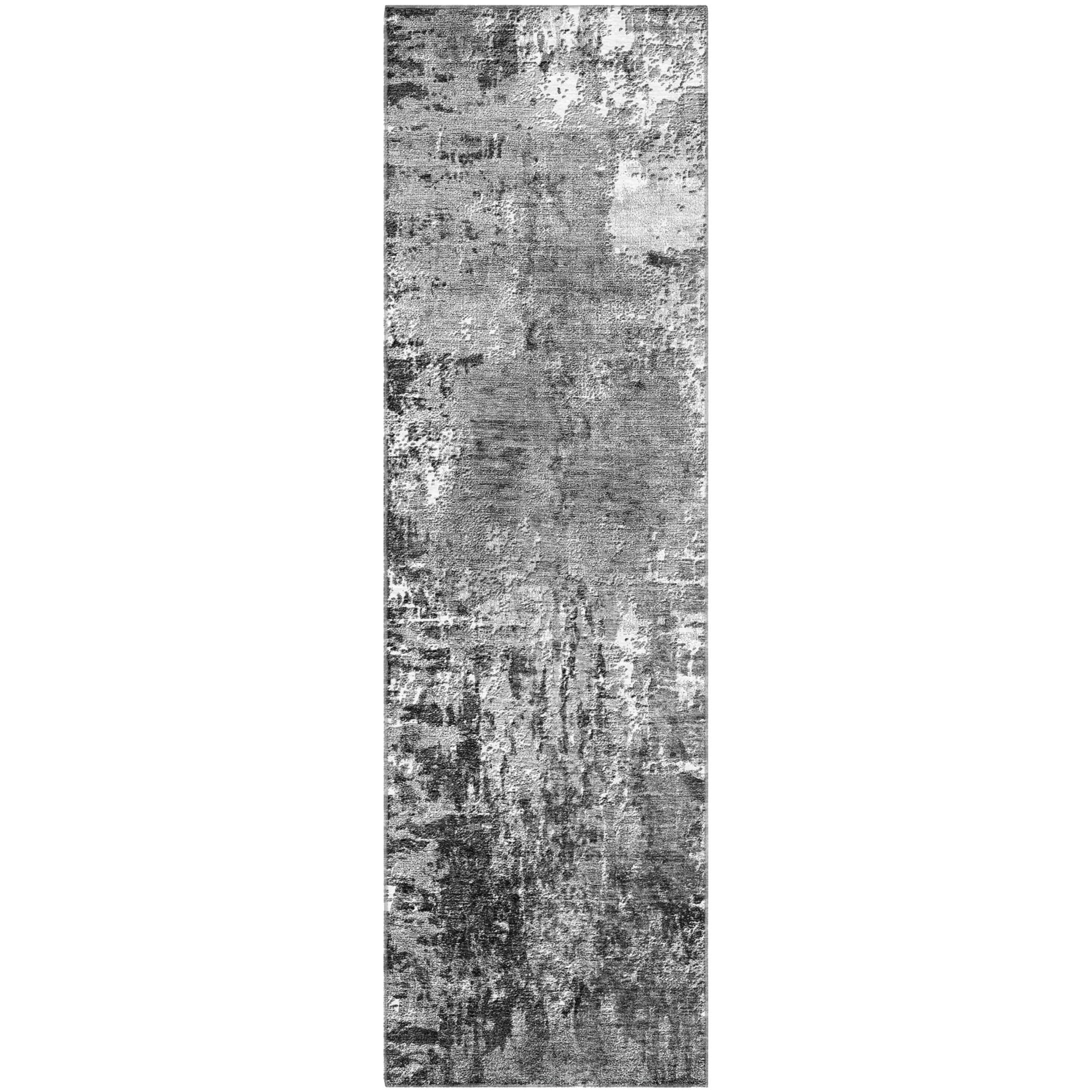 Queenstown Machine Washable Transitional Gray Rug 2'3" x 7'6" #shape_Runner
