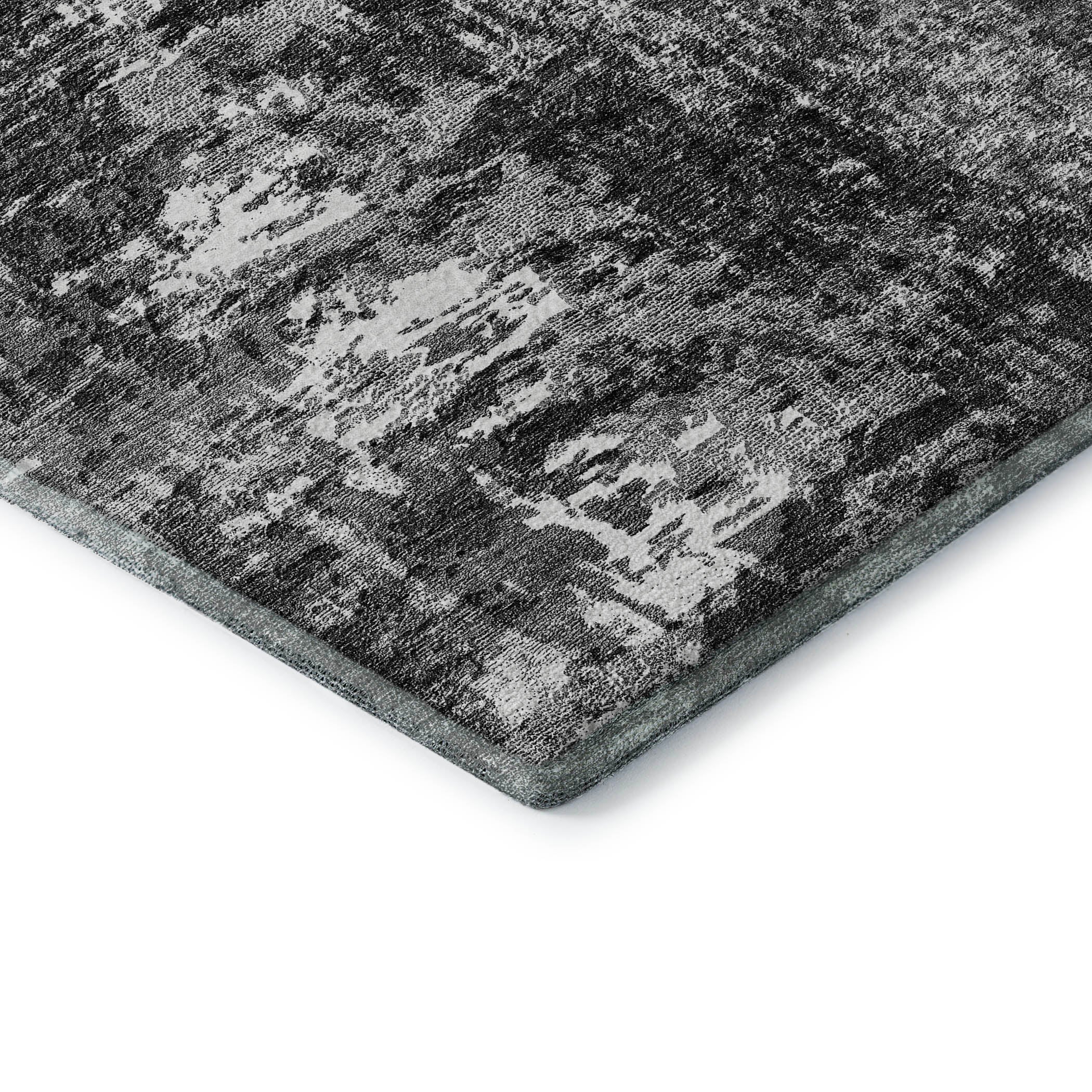 Queenstown Machine Washable Transitional Gray Rug 1'8" x 2'6" #shape_Rectangle