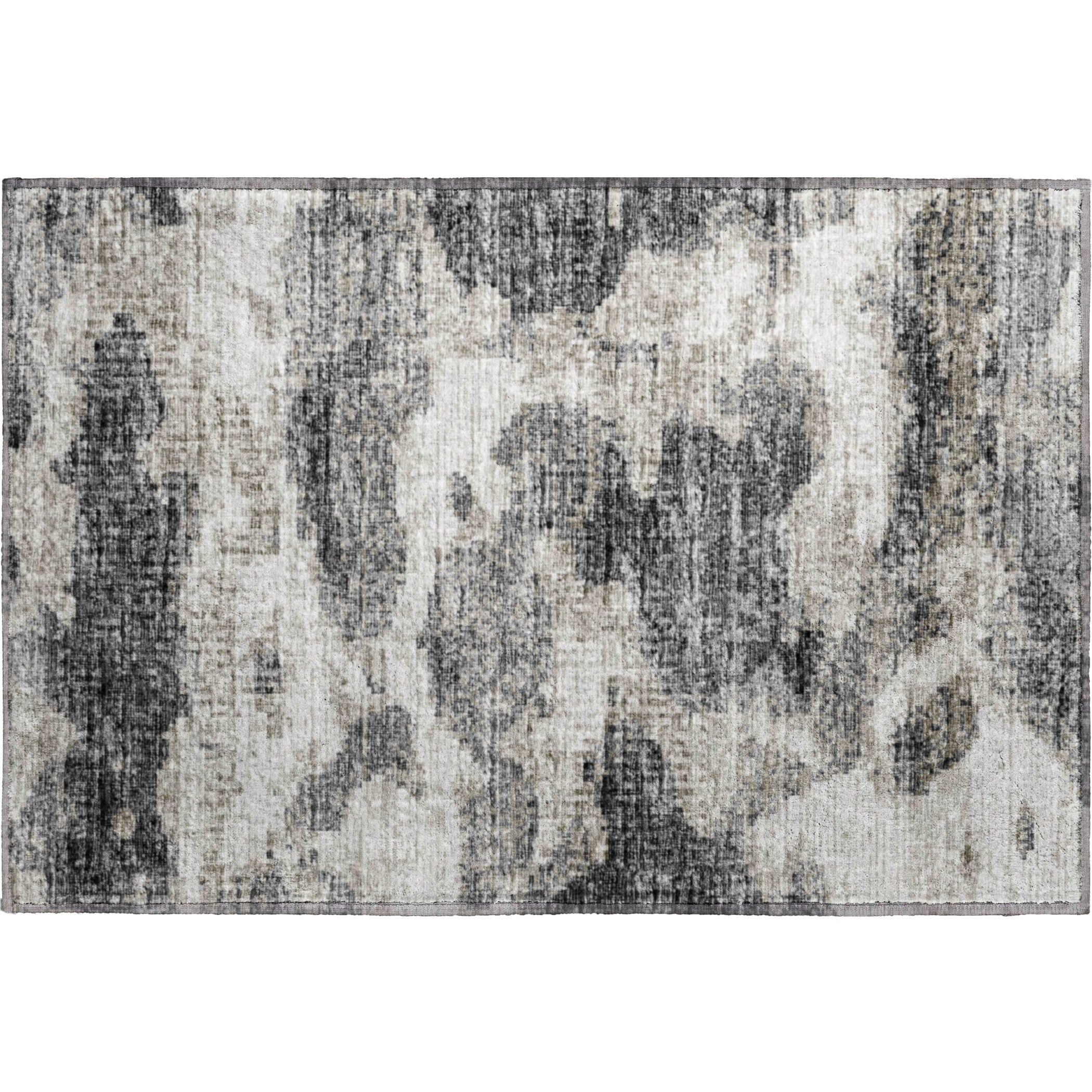 Florence Machine Washable Transitional Black Rug 1'8" x 2'6" #shape_Rectangle