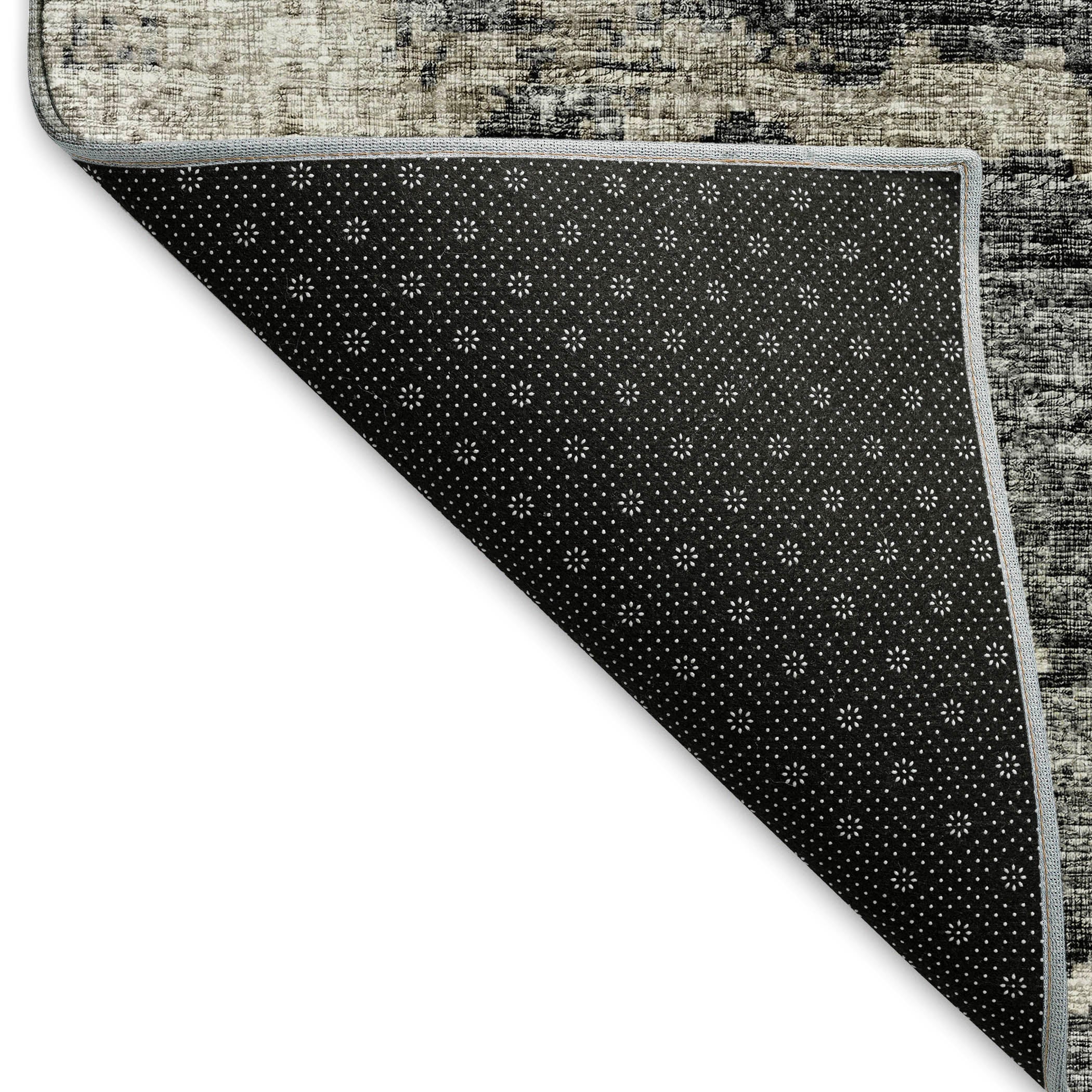 Florence Machine Washable Transitional Black Rug 1'8" x 2'6" #shape_Rectangle