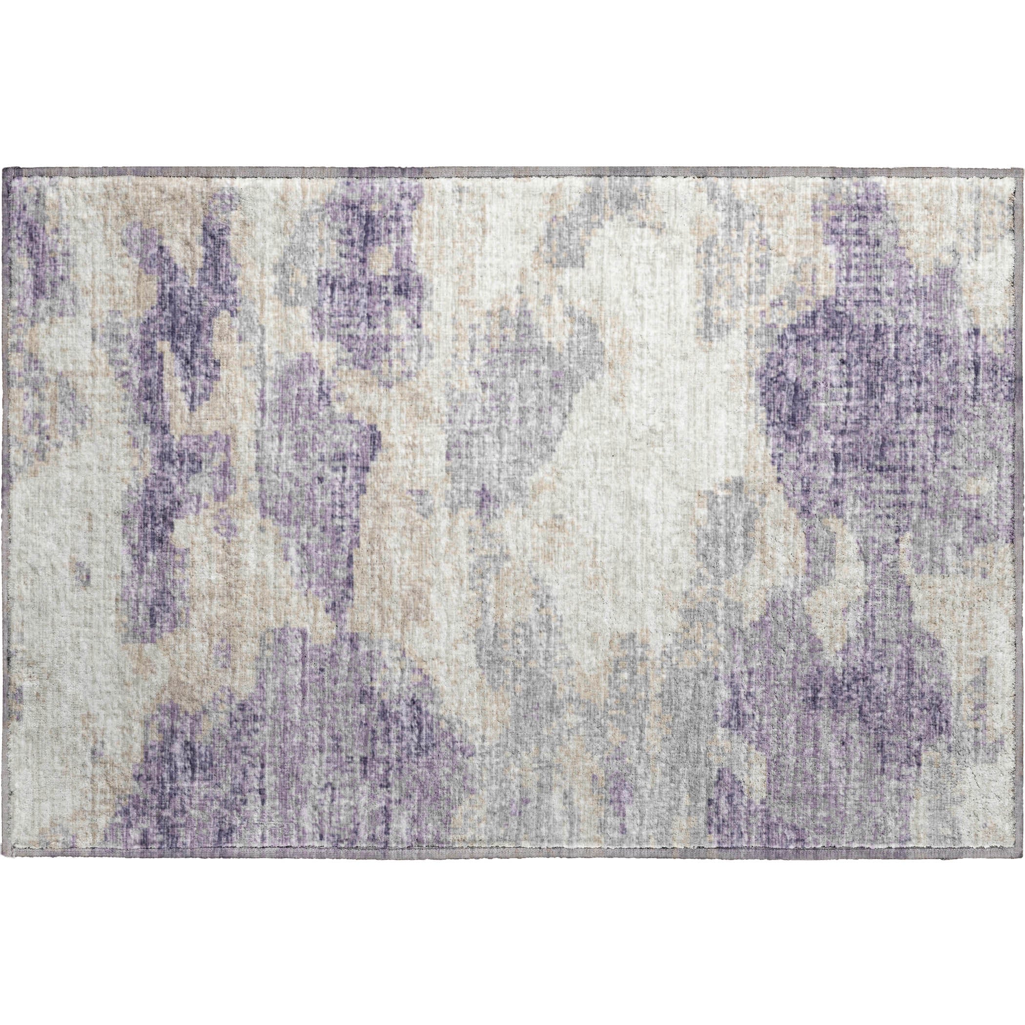 Florence Machine Washable Transitional Purple Rug 1'8" x 2'6" #shape_Rectangle