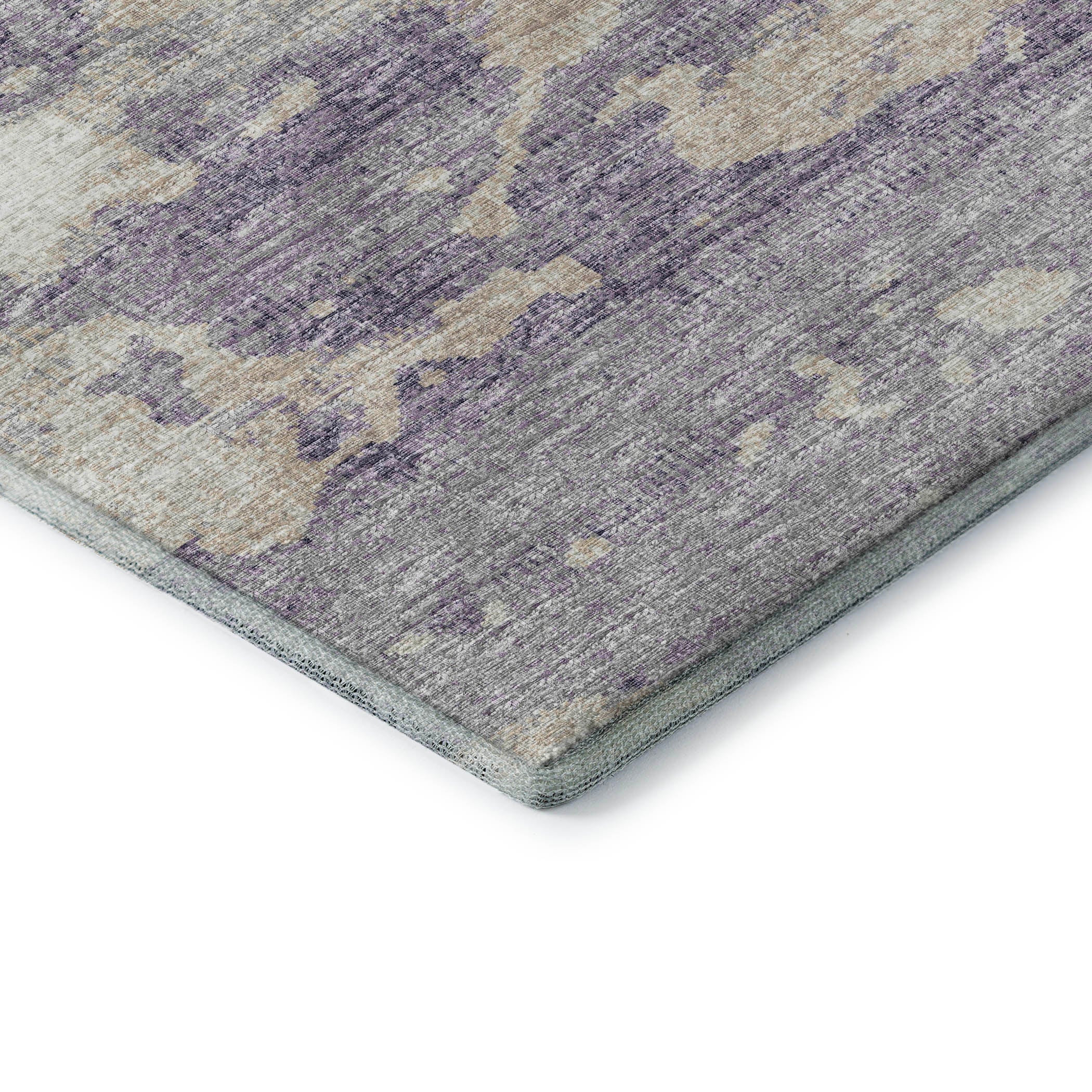 Florence Machine Washable Transitional Purple Rug 1'8" x 2'6" #shape_Rectangle