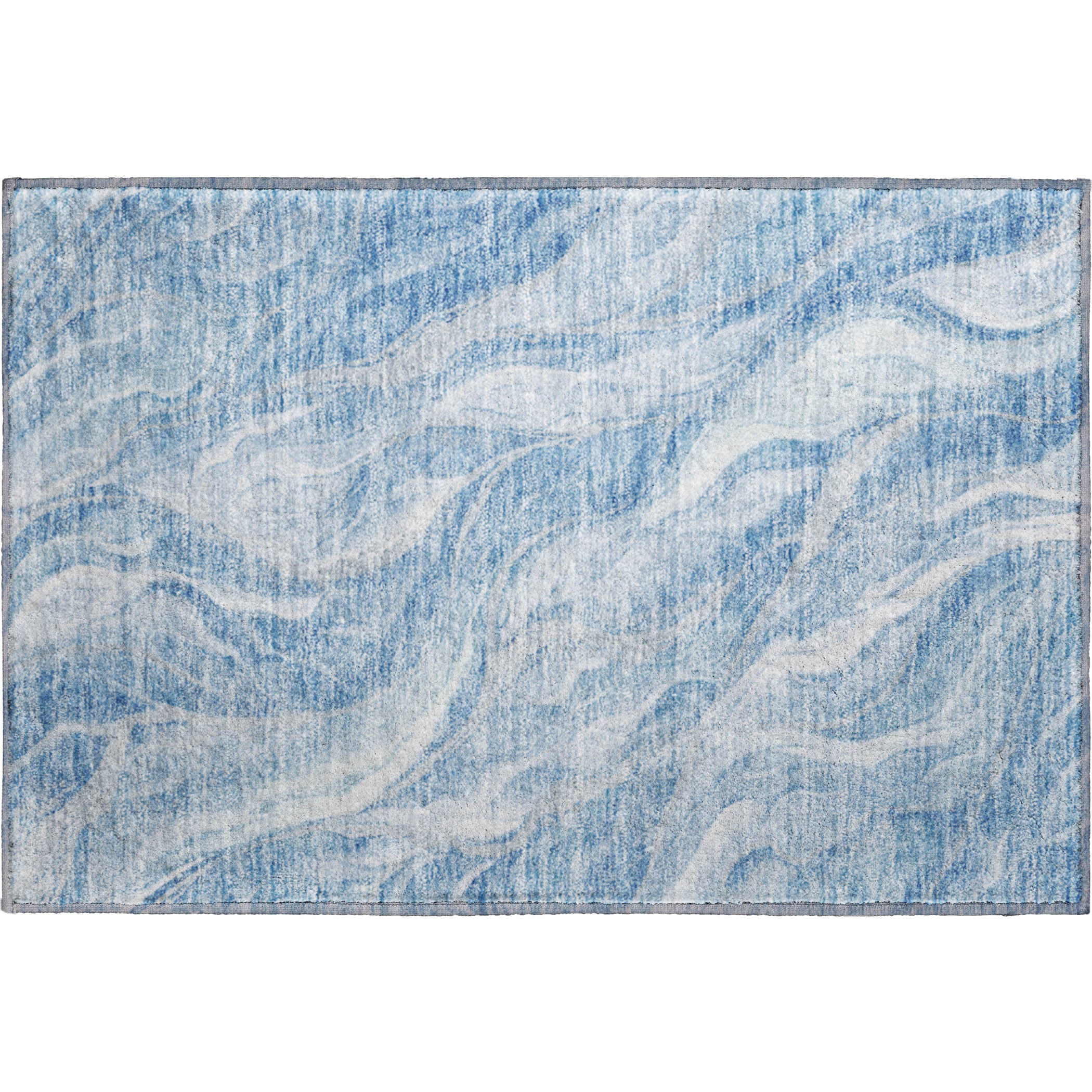 Dublin Machine Washable Transitional Blue Rug 1'8" x 2'6" #shape_Rectangle