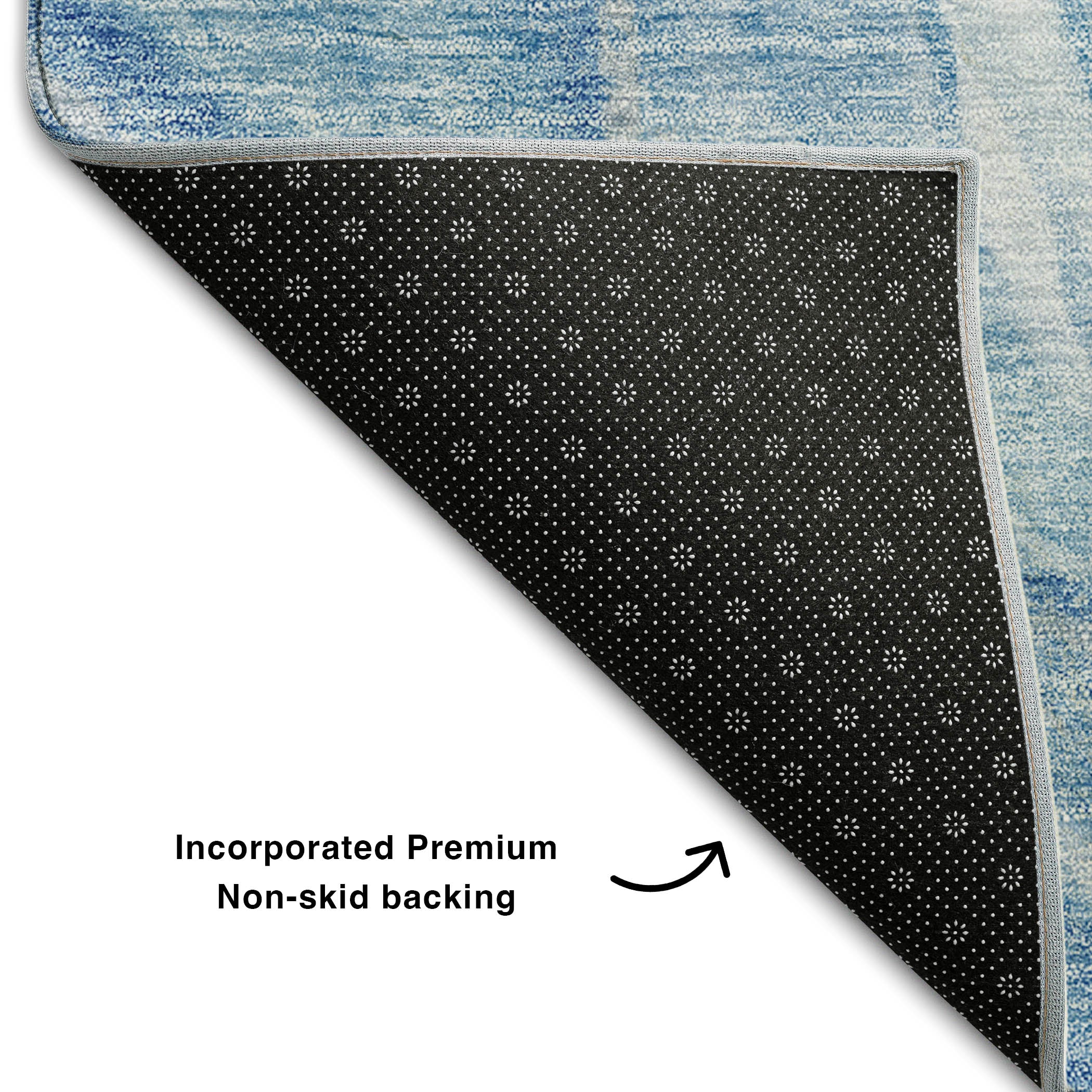 Dublin Machine Washable Transitional Blue Rug 1'8" x 2'6" #shape_Rectangle