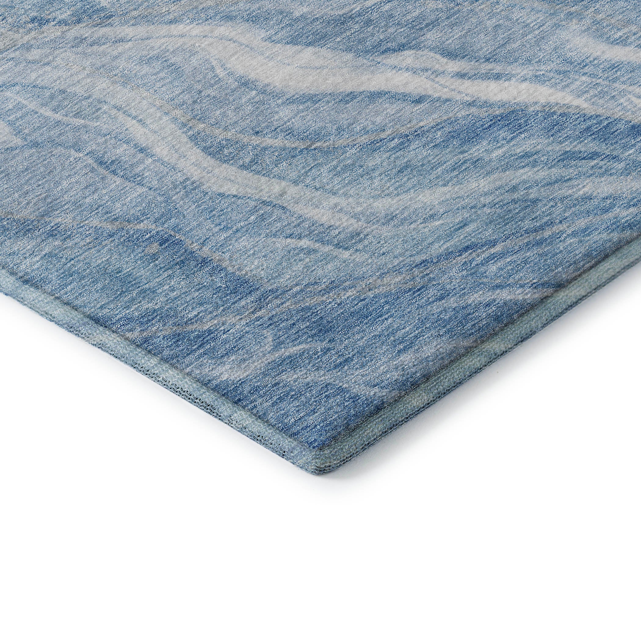 Dublin Machine Washable Transitional Blue Rug 1'8" x 2'6" #shape_Rectangle