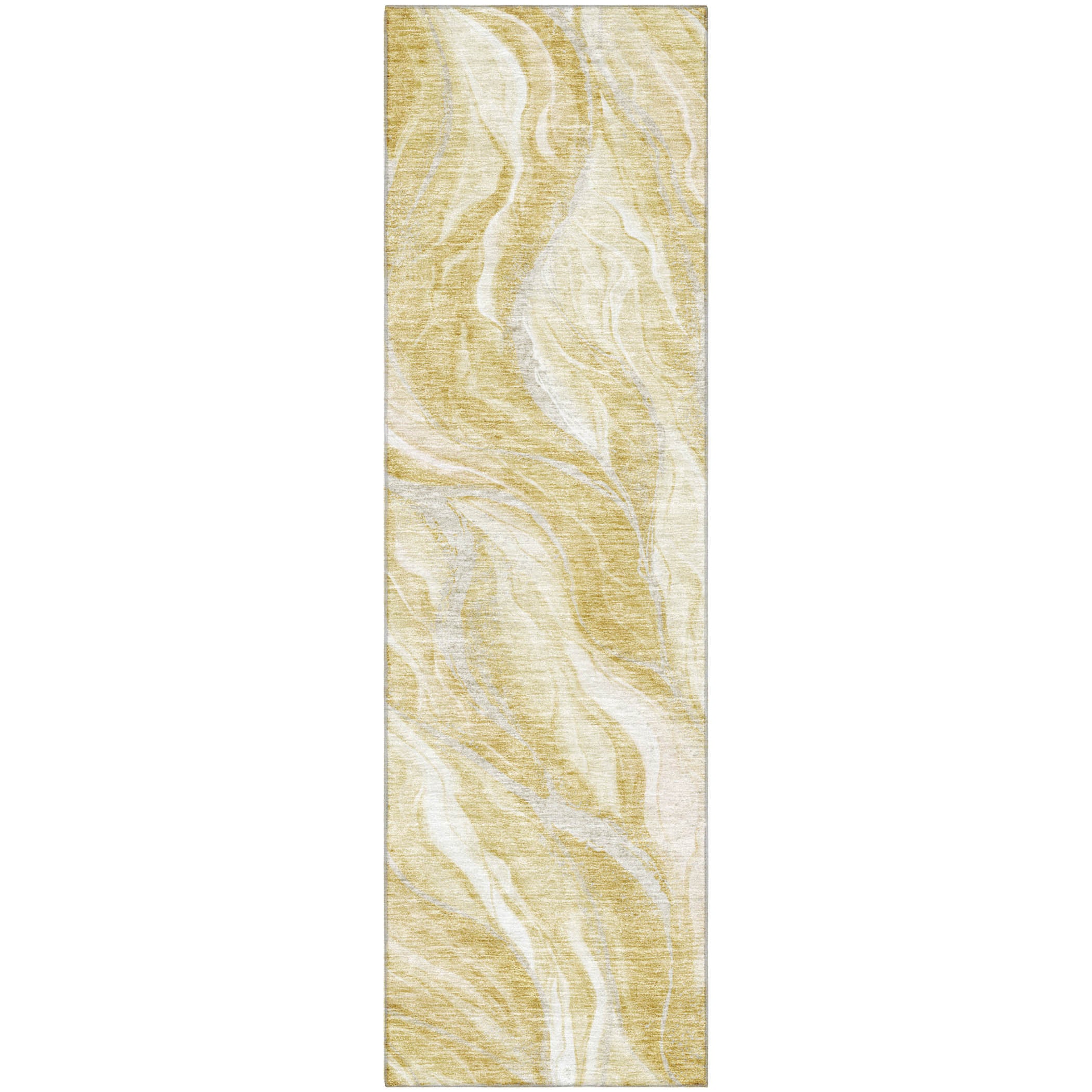 Dublin Machine Washable Transitional Gold Rug 2'3" x 7'6" #shape_Runner