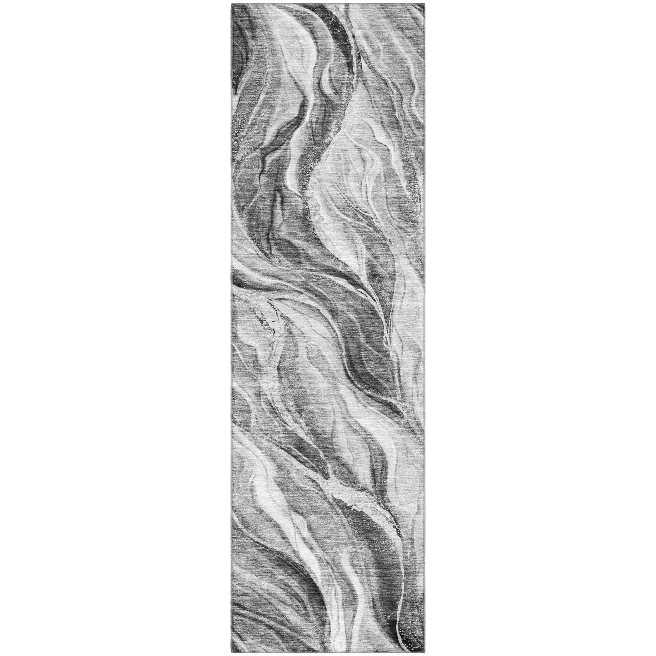 Dublin Machine Washable Transitional Gray Rug 2'3" x 7'6" #shape_Runner
