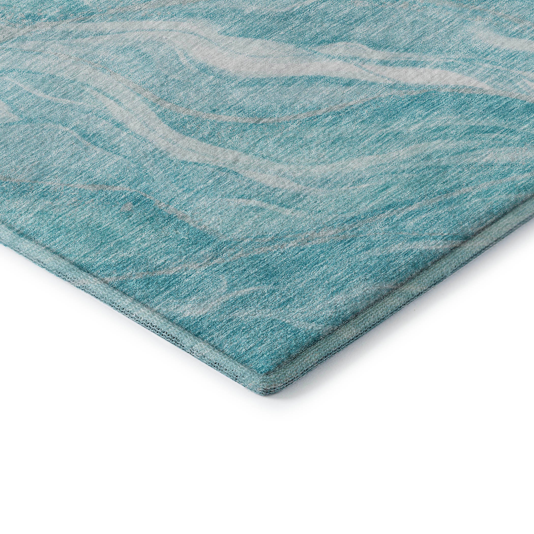 Dublin Machine Washable Transitional Teal Rug 1'8" x 2'6" #shape_Rectangle