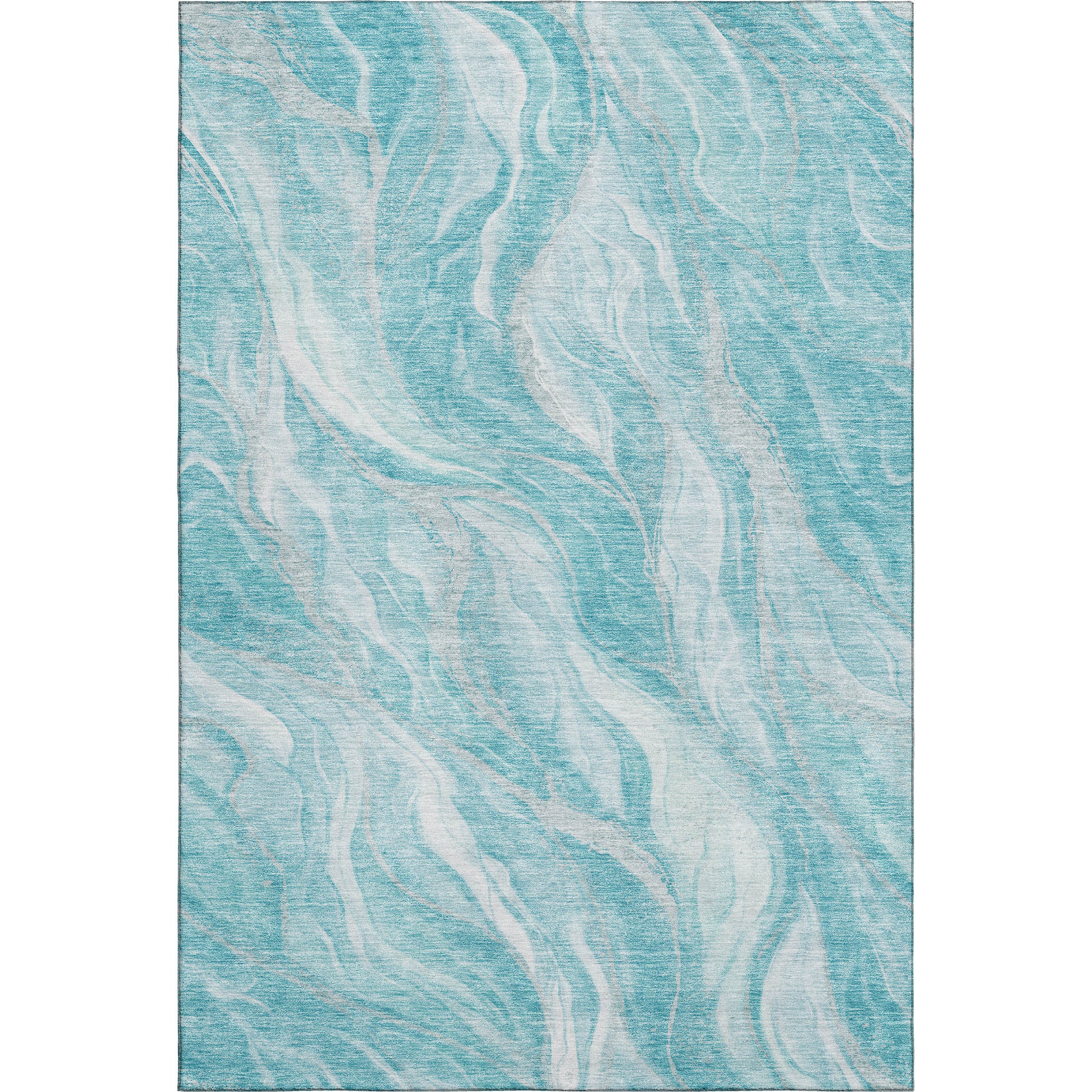 Dublin Machine Washable Transitional Teal Rug 2'6" x 3'10" #shape_Rectangle