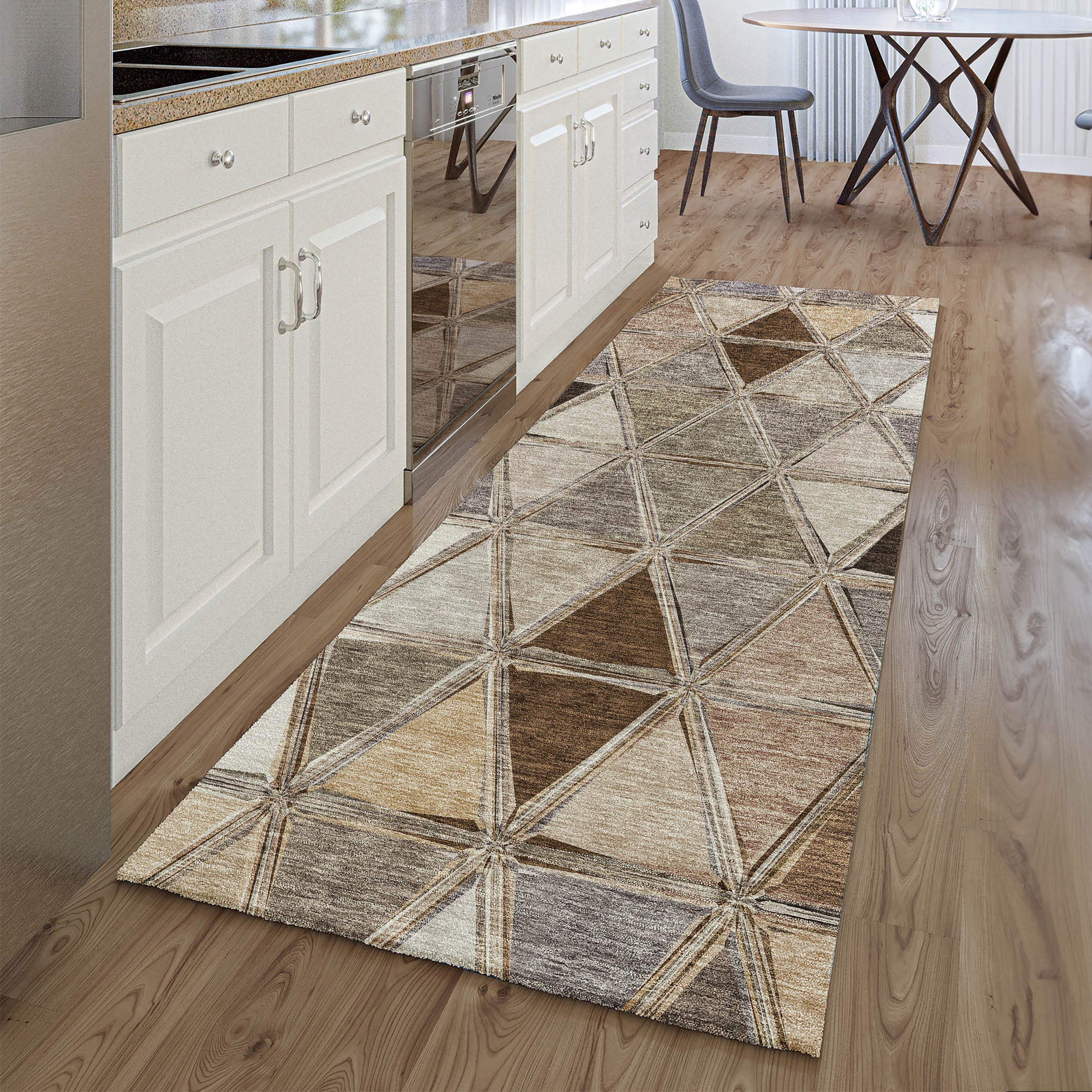 Lucerne Machine Washable Transitional Brown Rug 2'3" x 7'6" #shape_Runner