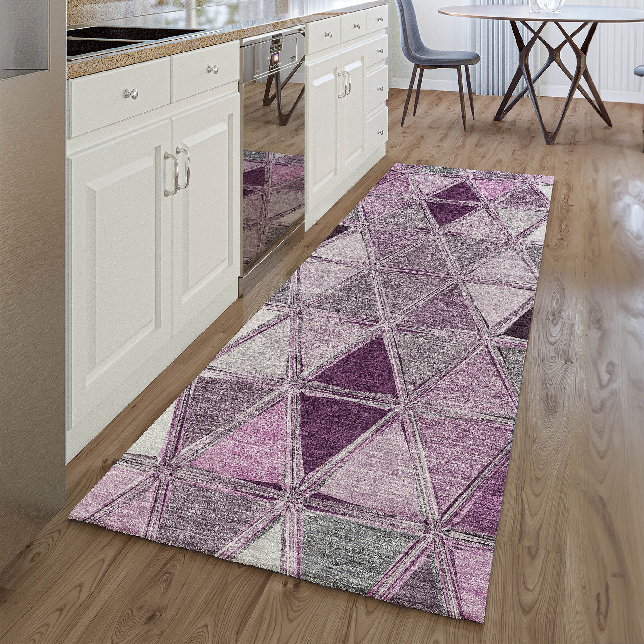 Lucerne Machine Washable Transitional Merlot Red Rug 2'3" x 7'6" #shape_Runner
