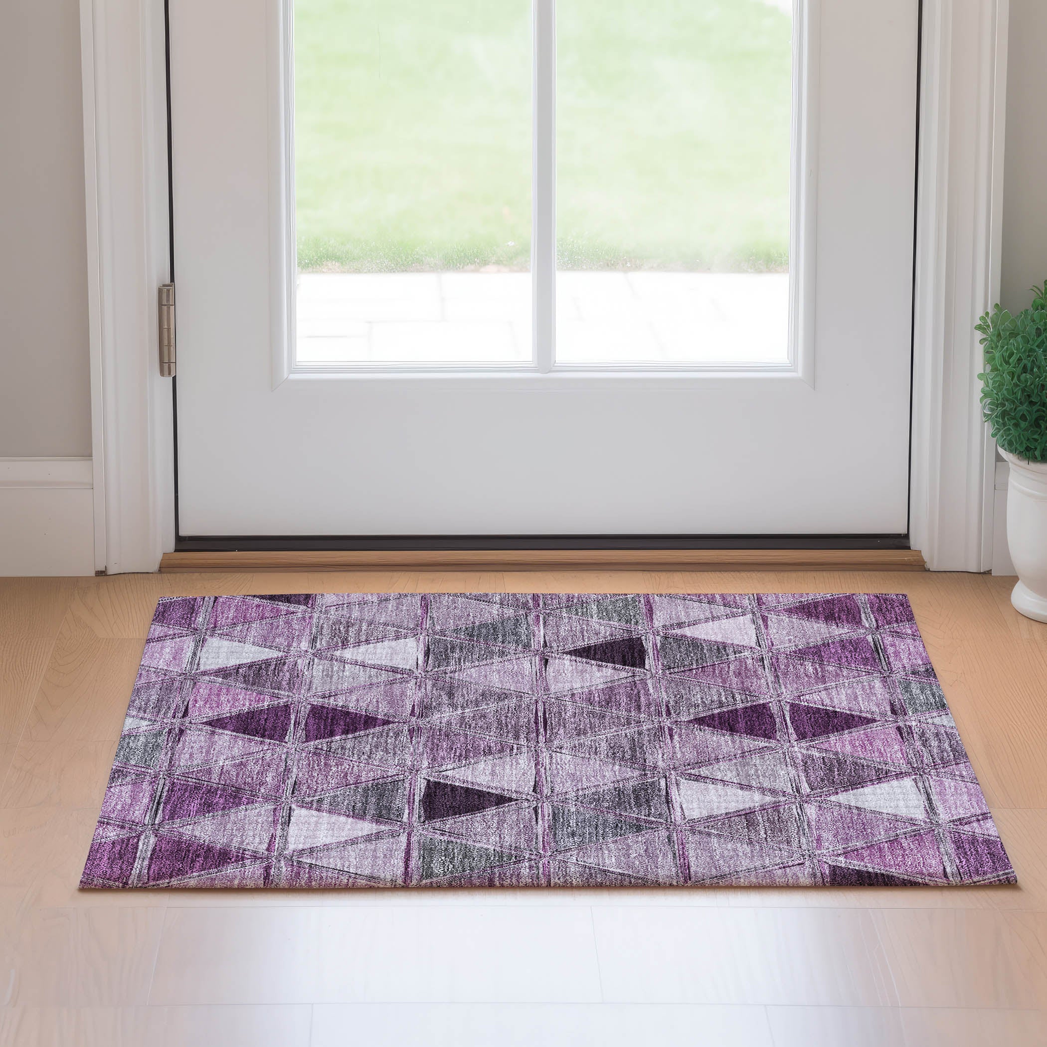 Lucerne Machine Washable Transitional Merlot Red Rug 1'8" x 2'6" #shape_Rectangle