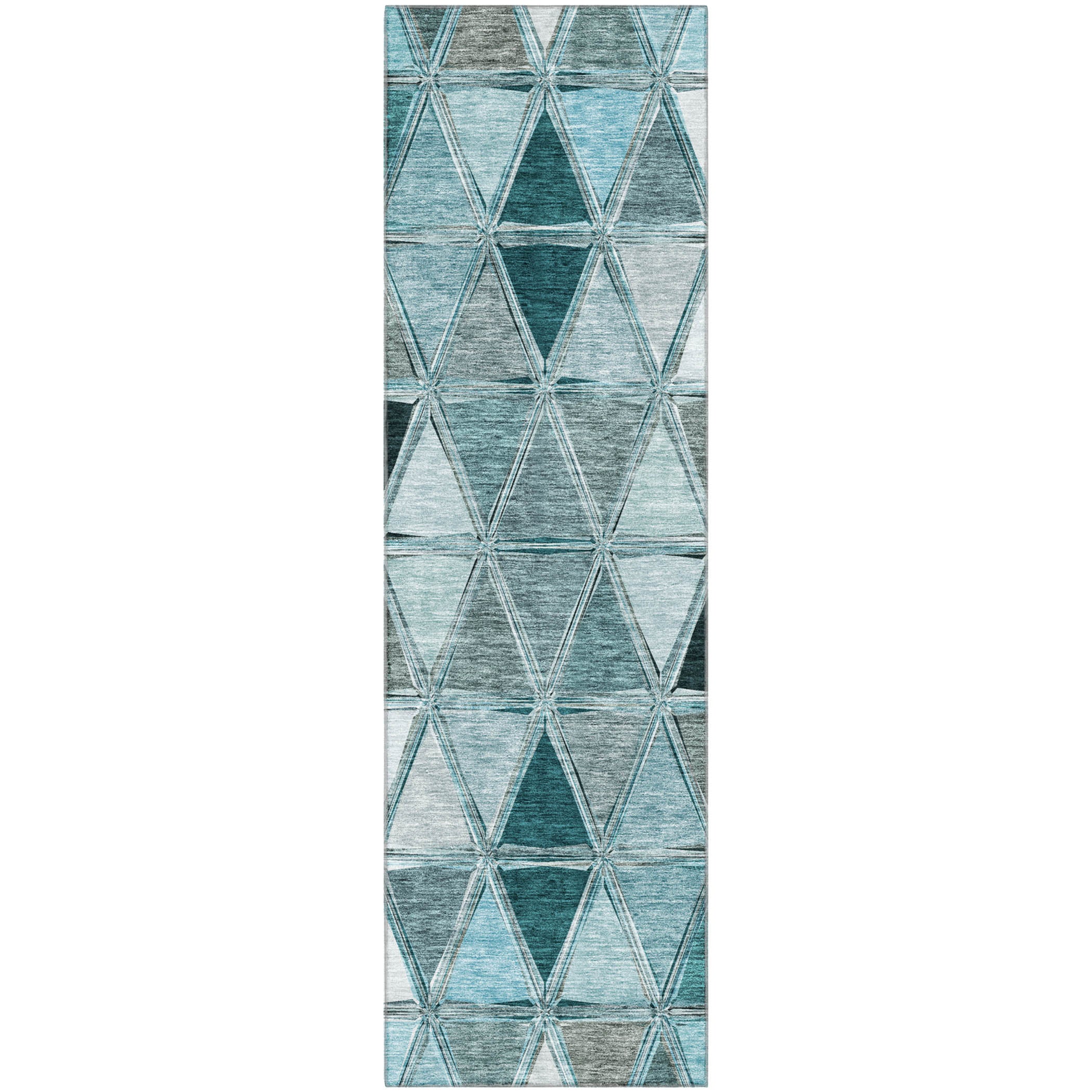 Lucerne Machine Washable Transitional Teal Rug 2'3" x 7'6" #shape_Runner