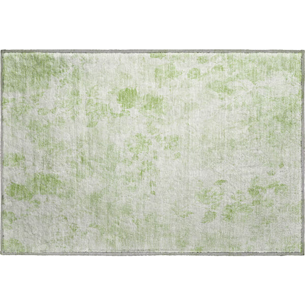 Chiang Mai Machine Washable Transitional Aloe Green Rug 1'8" x 2'6"