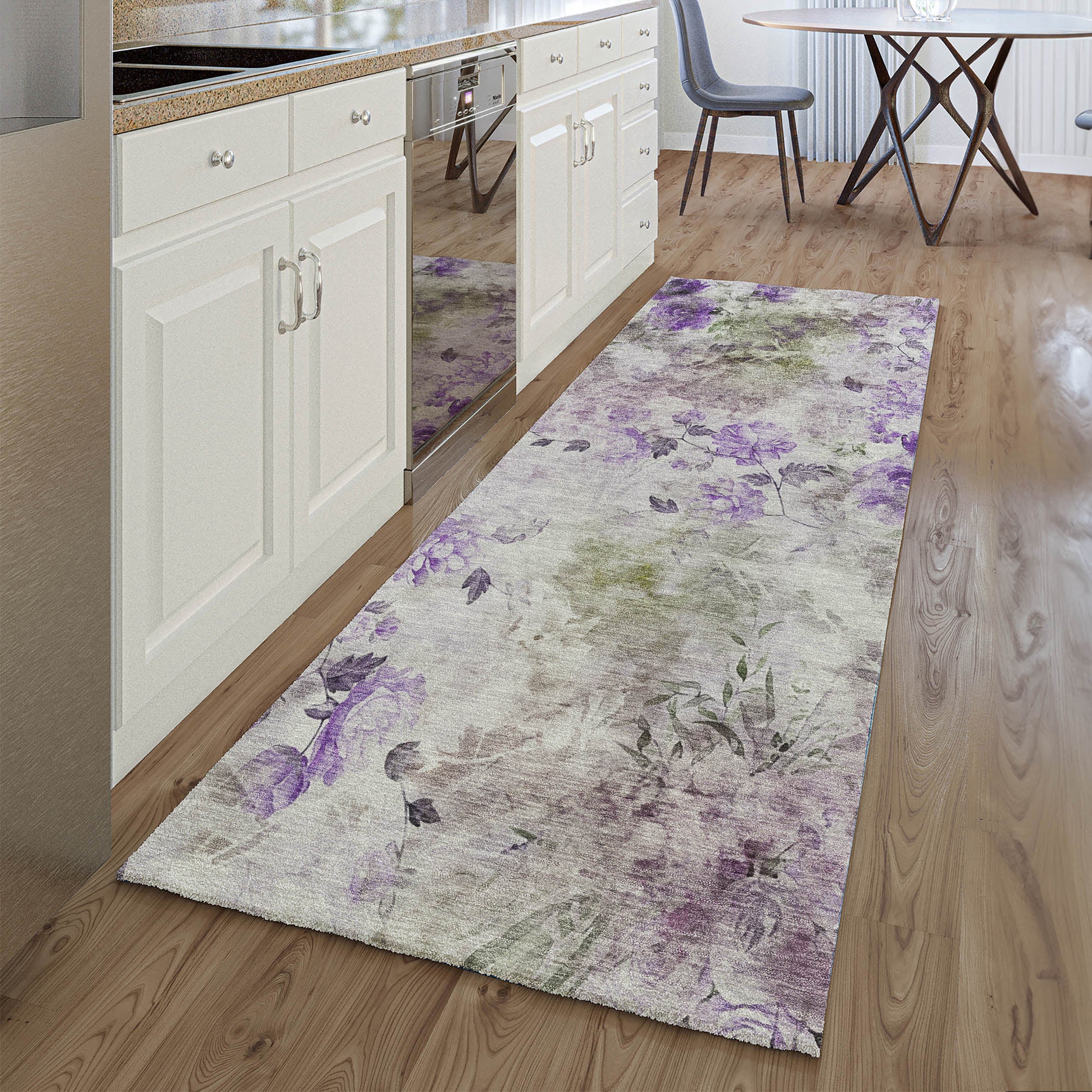 Chiang Mai Machine Washable Transitional Purple Rug 2'3" x 7'6" #shape_Runner