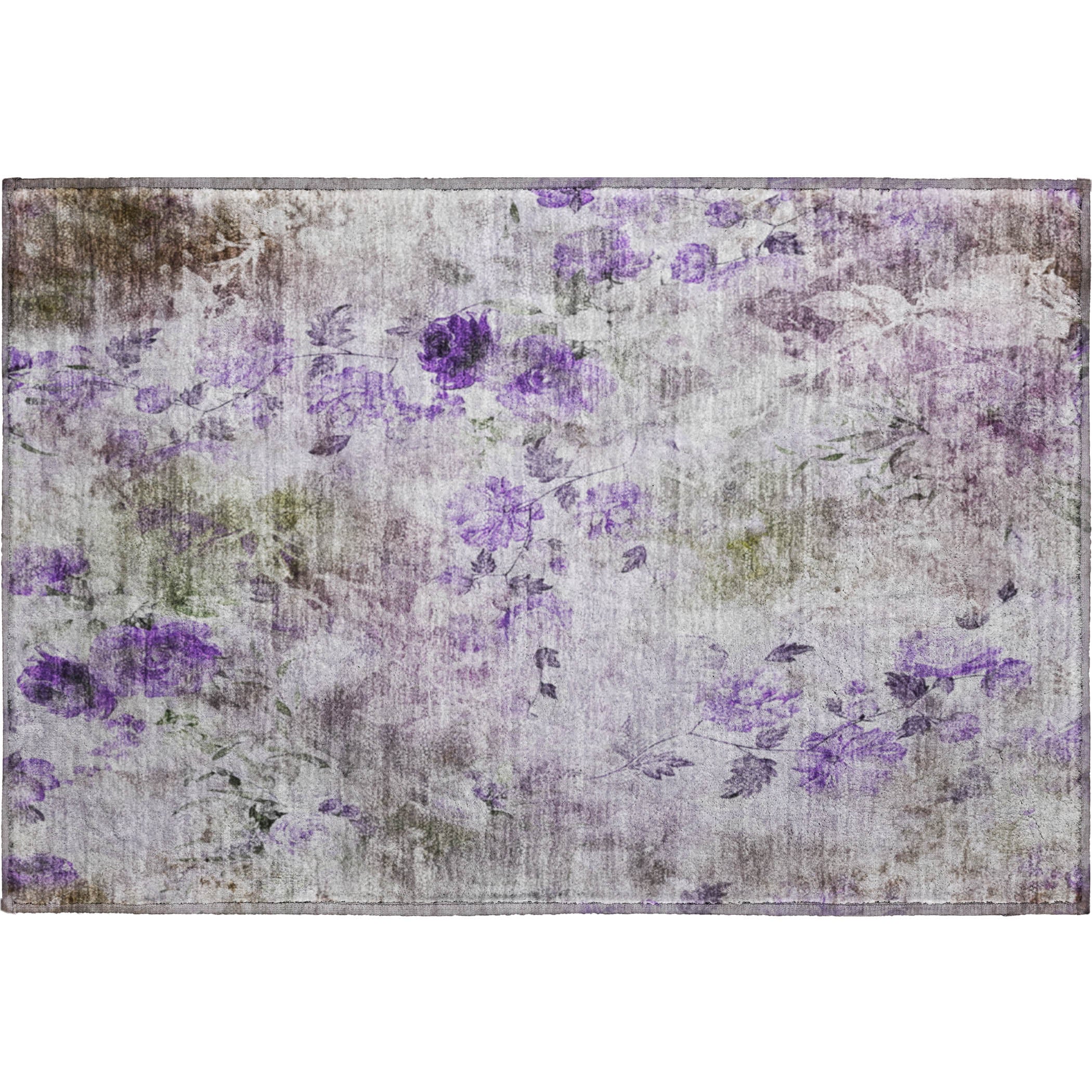 Chiang Mai Machine Washable Transitional Purple Rug 1'8" x 2'6" #shape_Rectangle