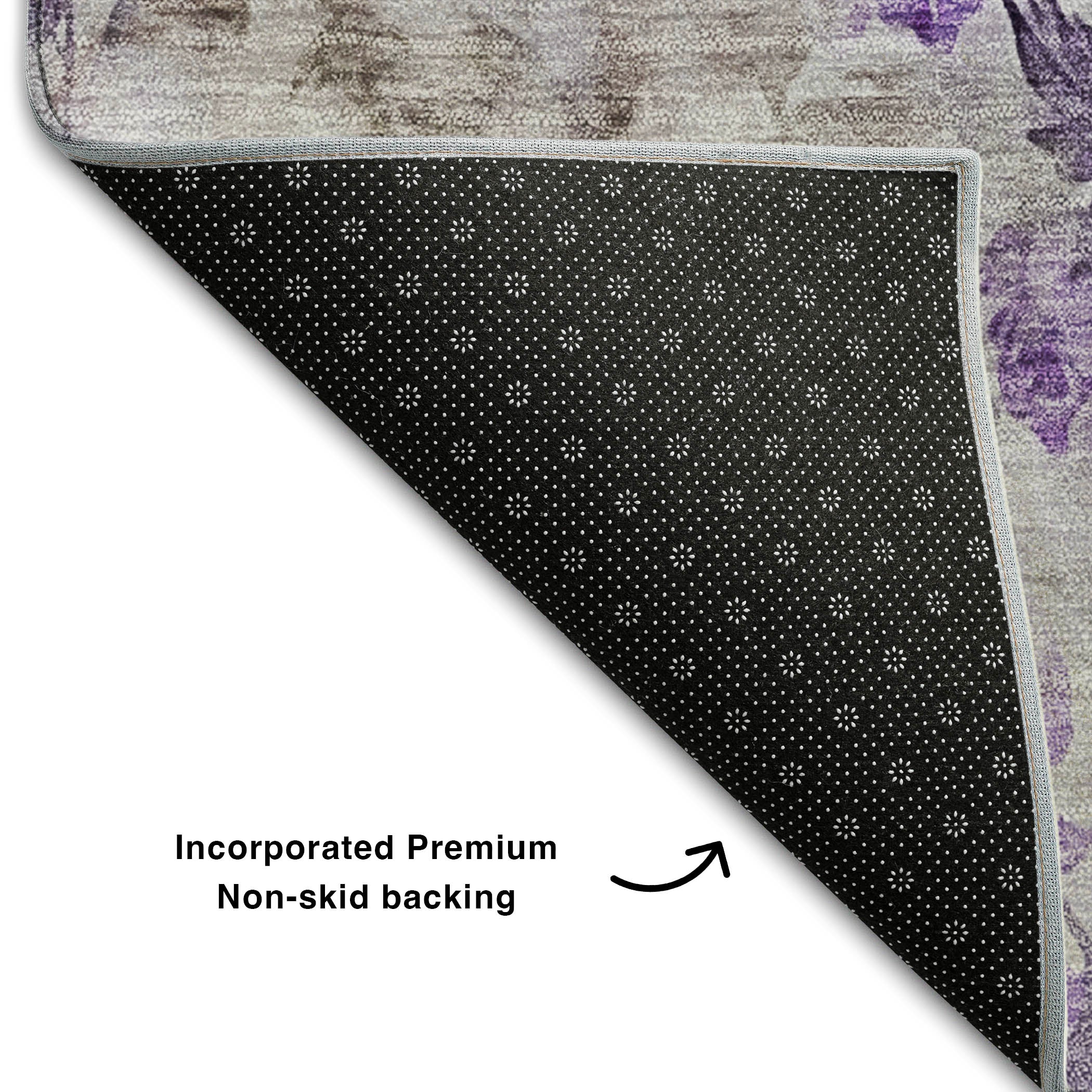 Chiang Mai Machine Washable Transitional Purple Rug 1'8" x 2'6" #shape_Rectangle