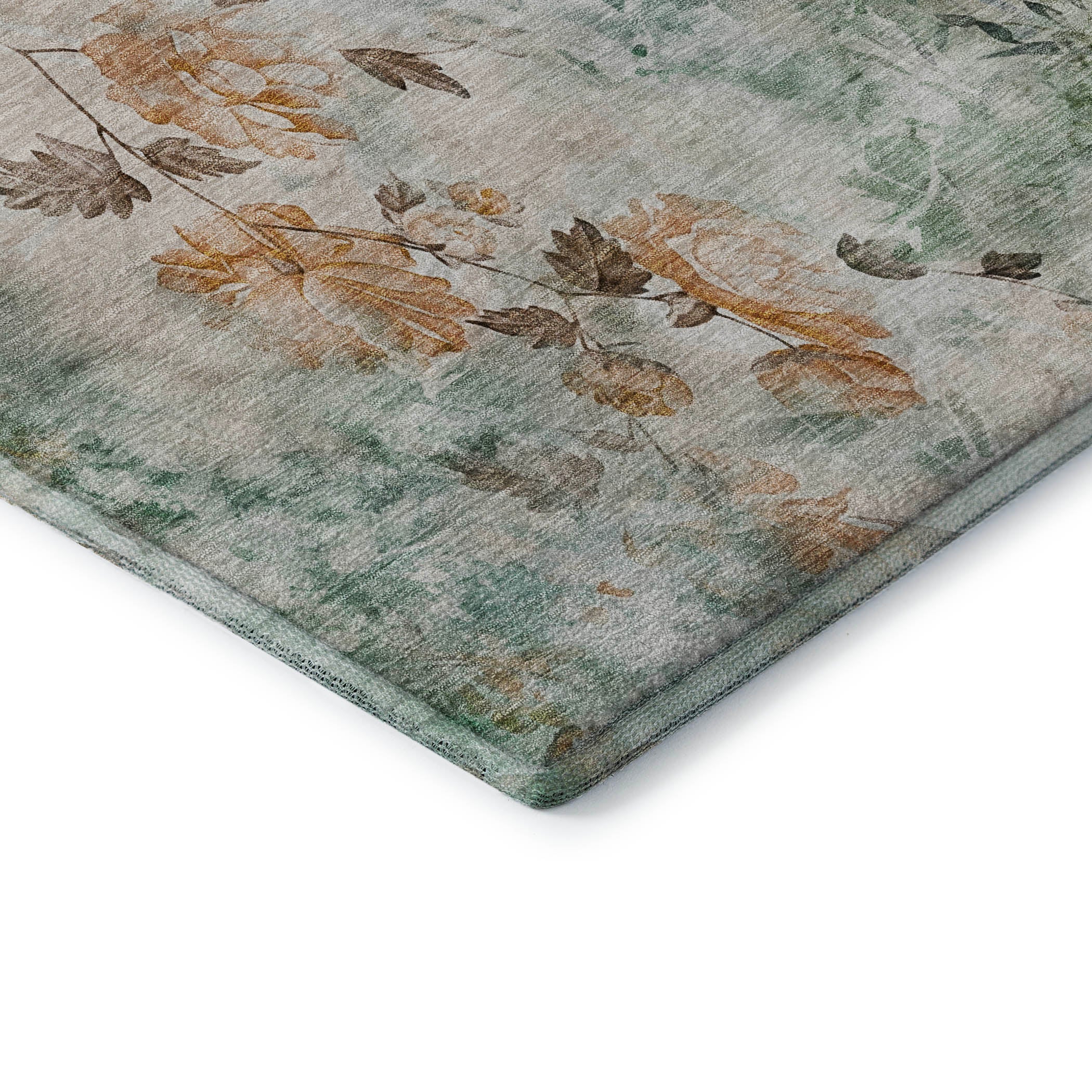Chiang Mai Machine Washable Transitional Teal Rug 1'8" x 2'6" #shape_Rectangle