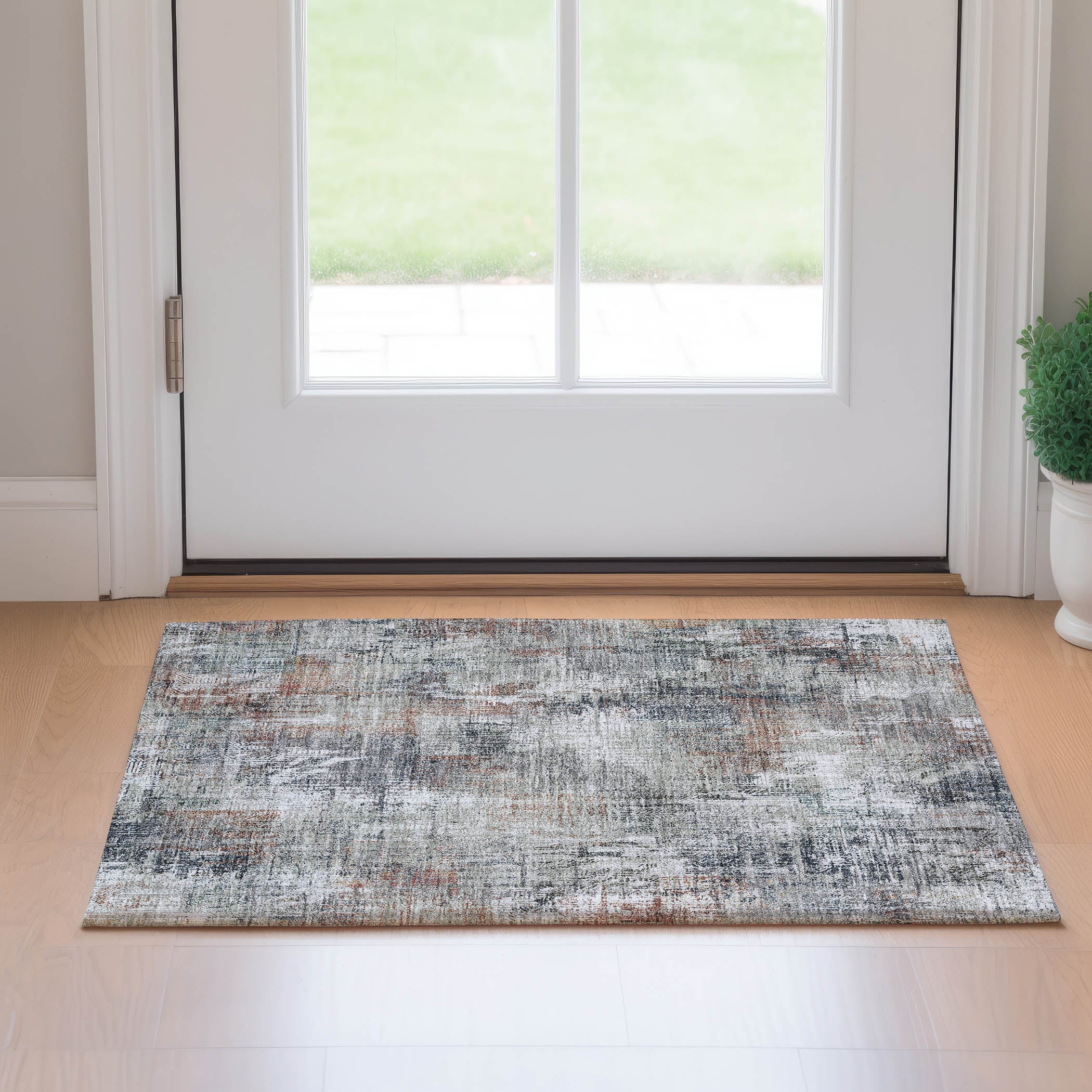 Sarajevo Machine Washable Transitional Taupe Brown Rug 1'8" x 2'6" #shape_Rectangle