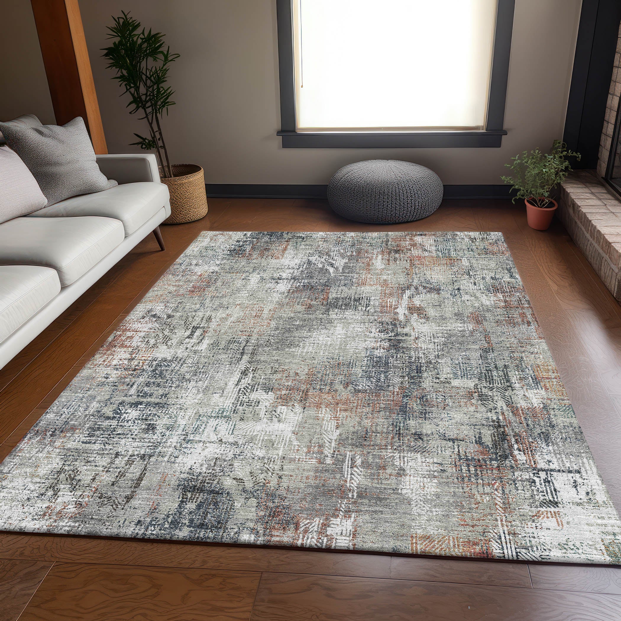 Sarajevo Machine Washable Transitional Taupe Brown Rug 2'6" x 3'10" #shape_Rectangle