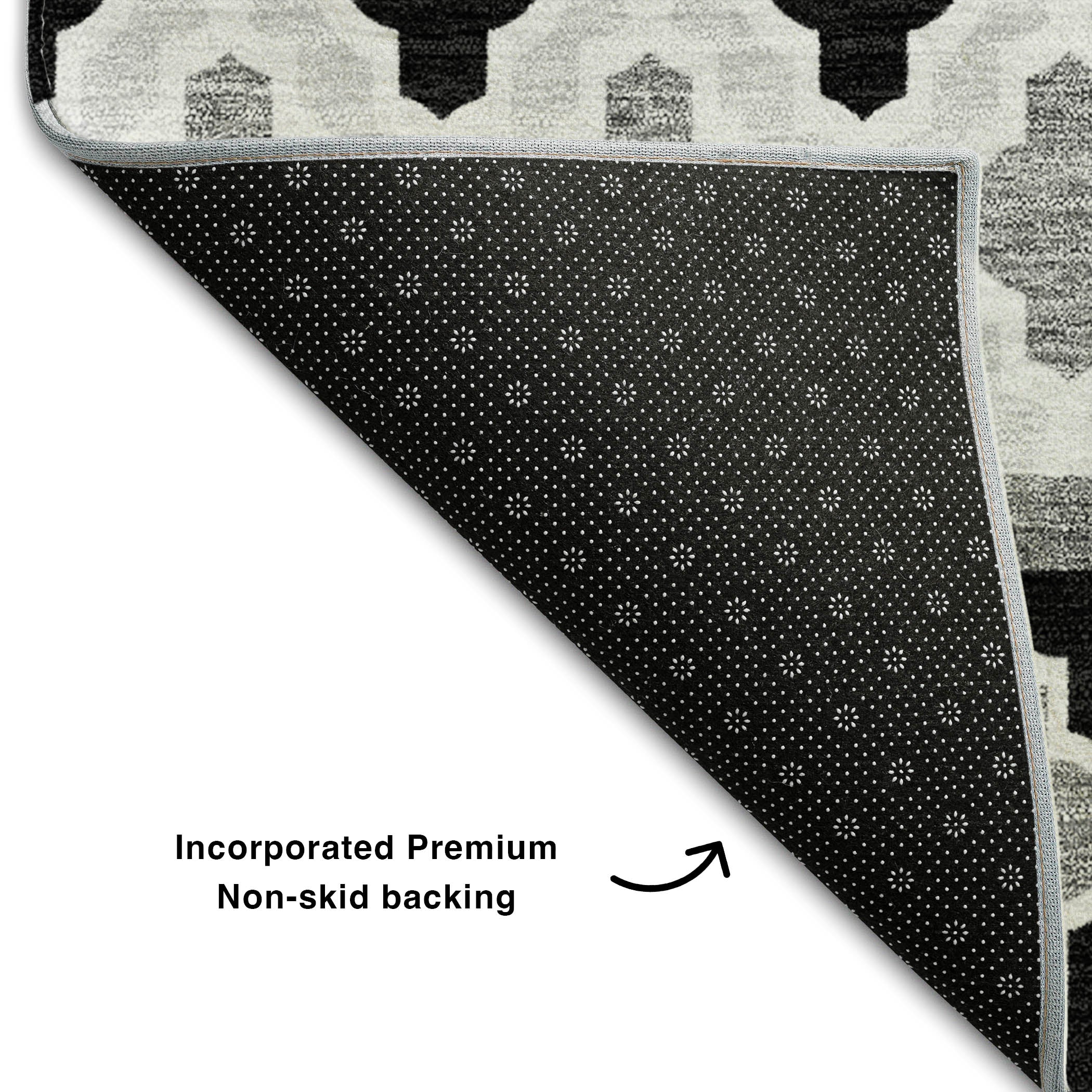 Sarajevo Machine Washable Transitional Black Rug 1'8" x 2'6" #shape_Rectangle
