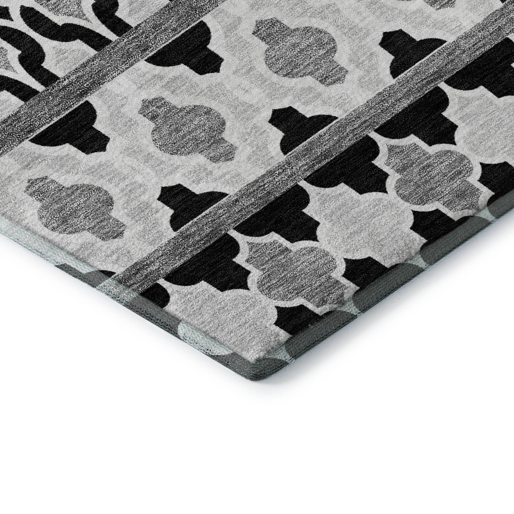 Sarajevo Machine Washable Transitional Black Rug 1'8" x 2'6" #shape_Rectangle