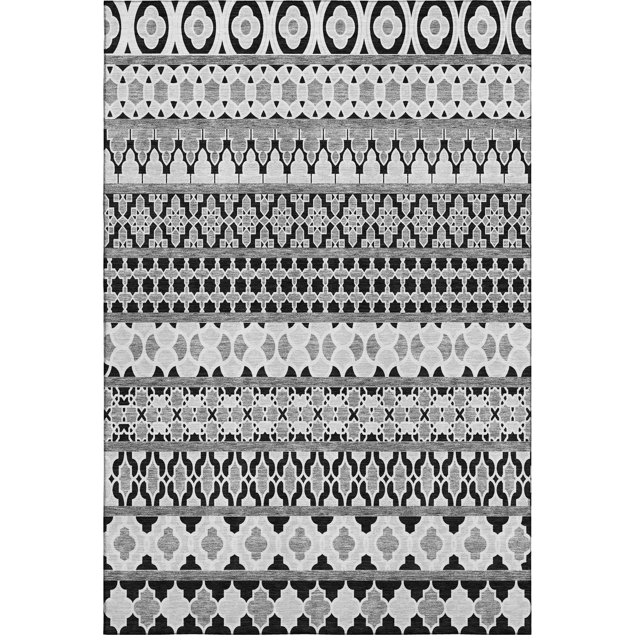 Sarajevo Machine Washable Transitional Black Rug 2'6" x 3'10" #shape_Rectangle