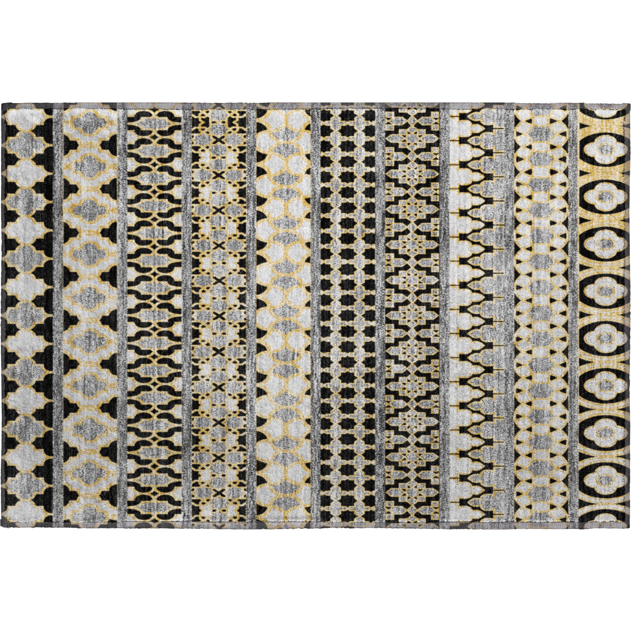 Sarajevo Machine Washable Transitional Charcoal Gray Rug 1'8" x 2'6" #shape_Rectangle