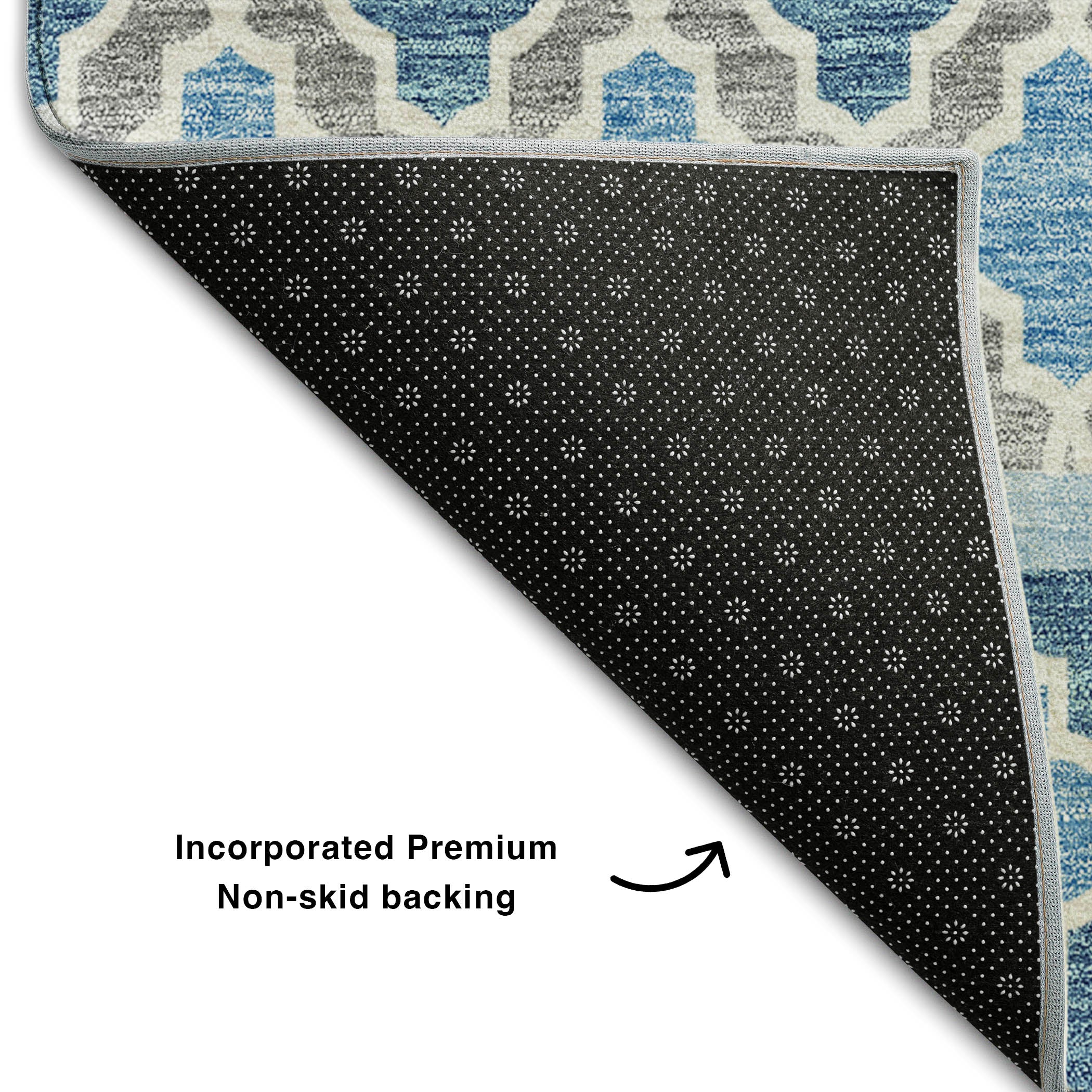 Sarajevo Machine Washable Transitional Sky Blue Rug 1'8" x 2'6" #shape_Rectangle