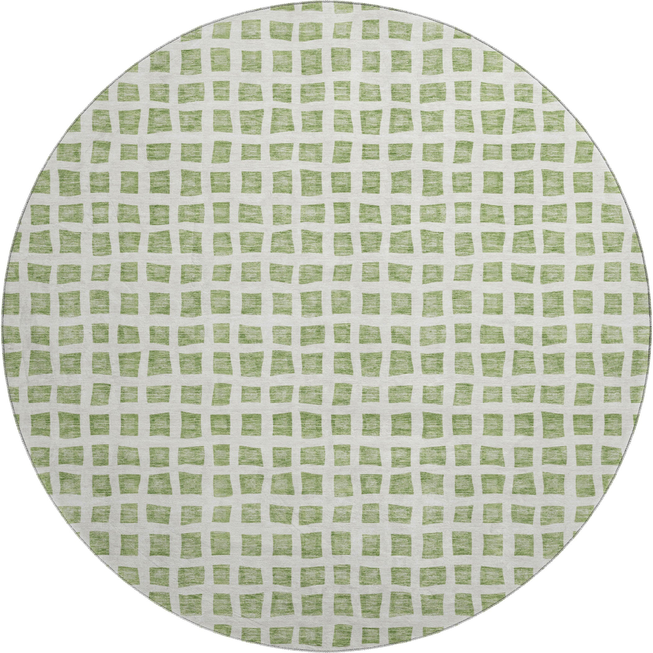 Sintra Machine Washable Transitional Aloe Green Rug 8' x 8' #shape_Round