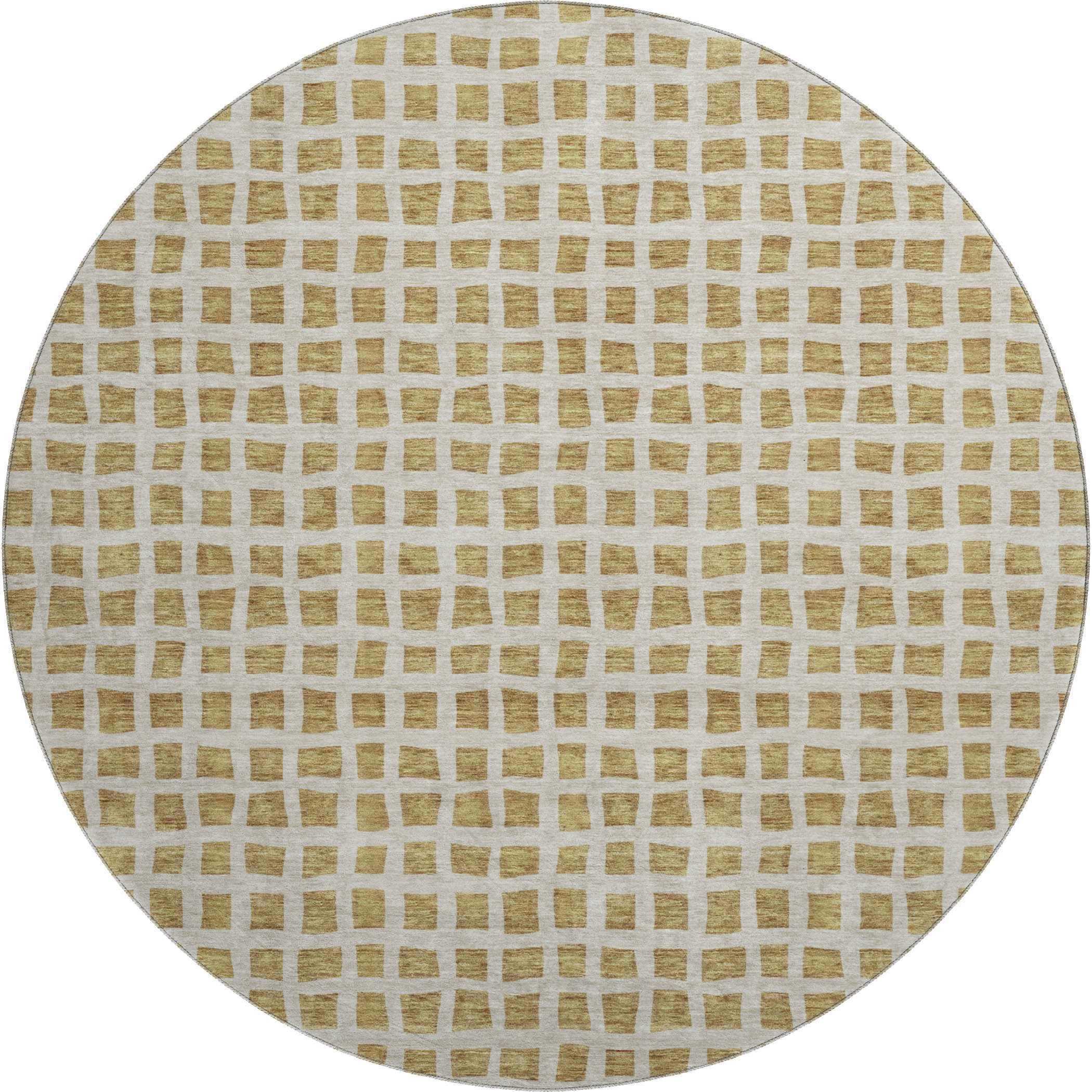 Sintra Machine Washable Transitional Gold Rug 8' x 8' #shape_Round