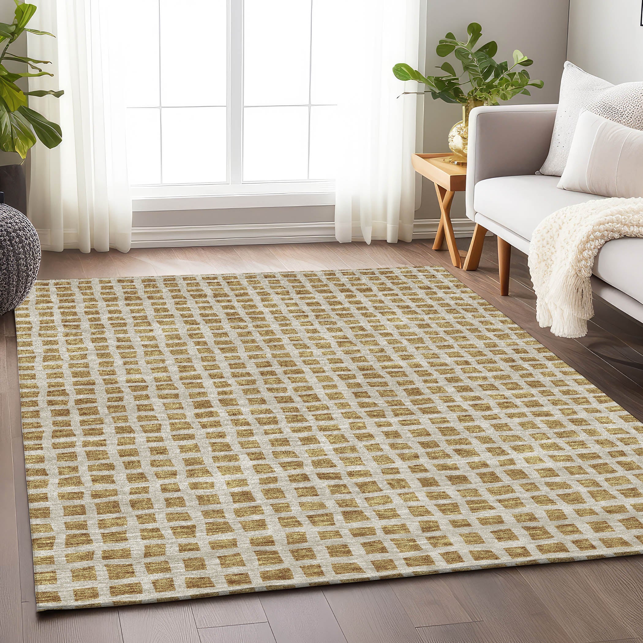 Sintra Machine Washable Transitional Gold Rug 2'6" x 3'10" #shape_Rectangle