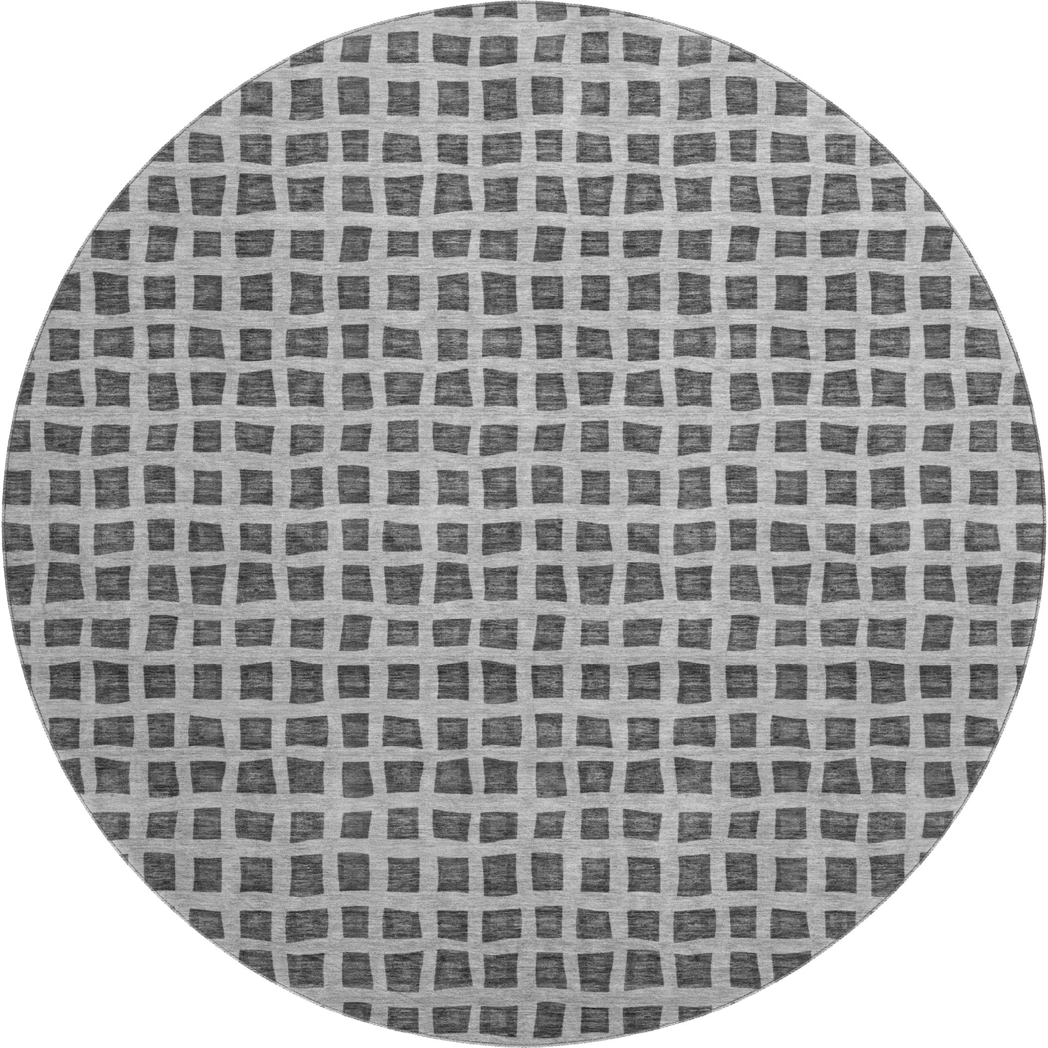 Sintra Machine Washable Transitional Graphite Gray Rug 8' x 8' #shape_Round