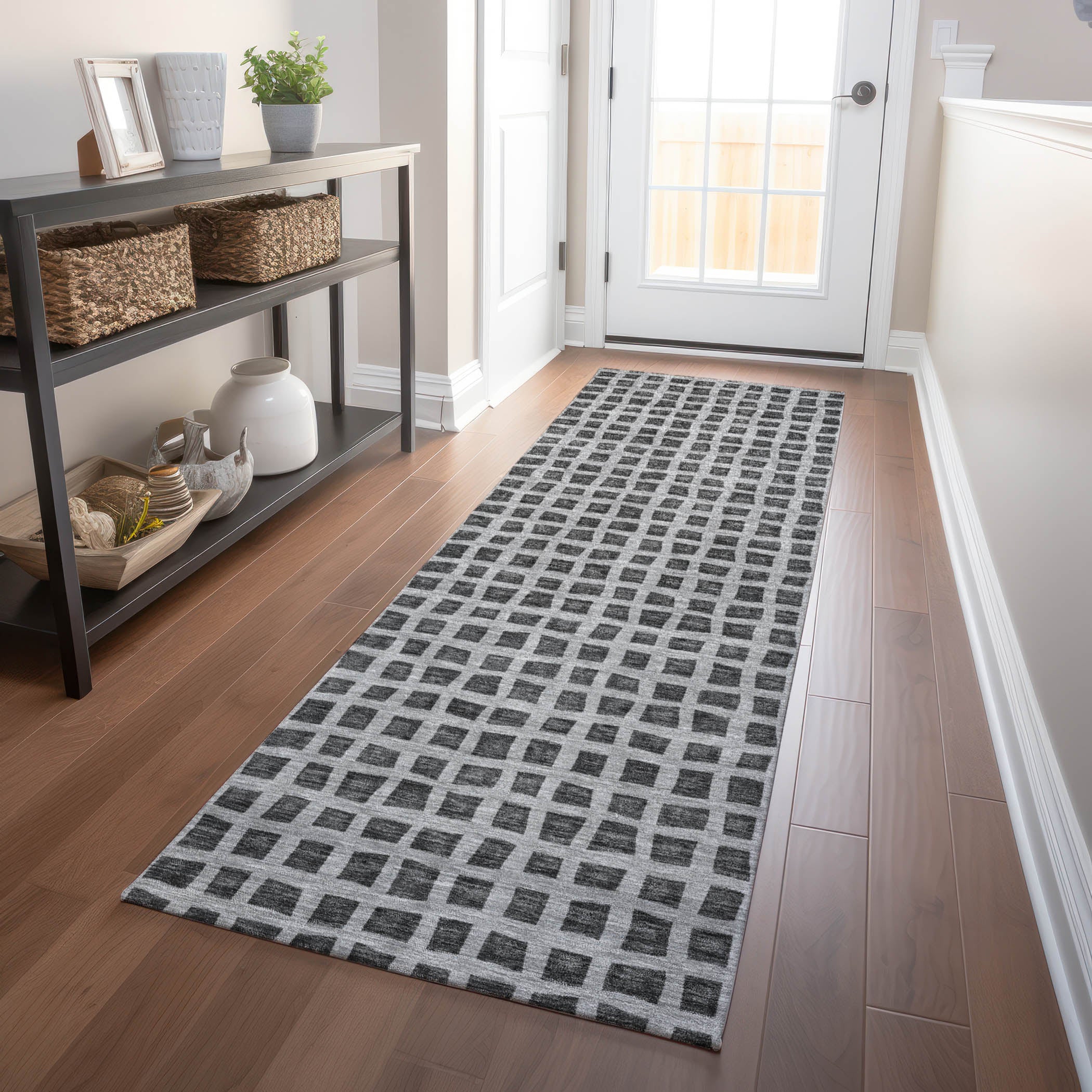 Sintra Machine Washable Transitional Graphite Gray Rug 2'3" x 7'6" #shape_Runner