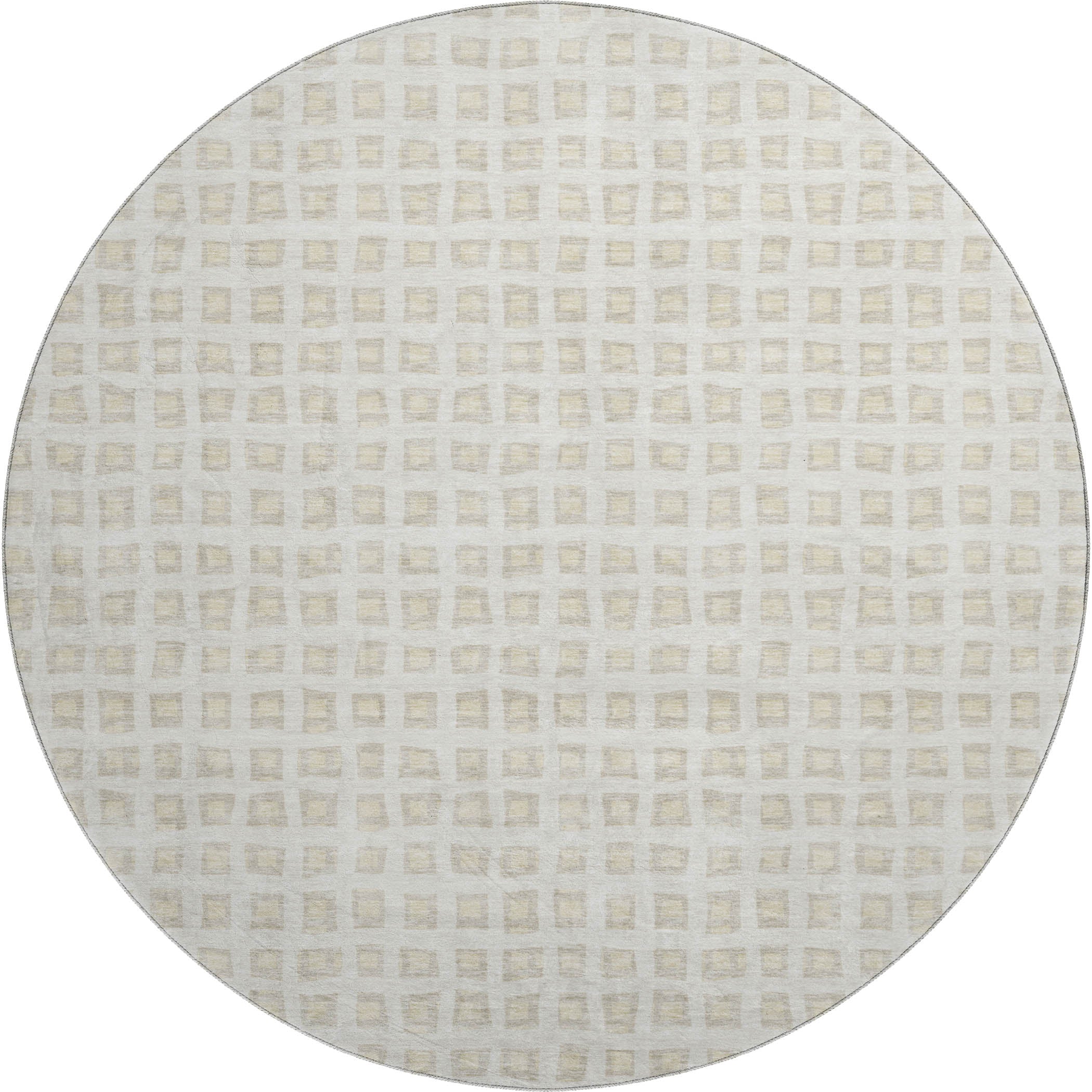 Sintra Machine Washable Transitional Ivory Rug 8' x 8' #shape_Round