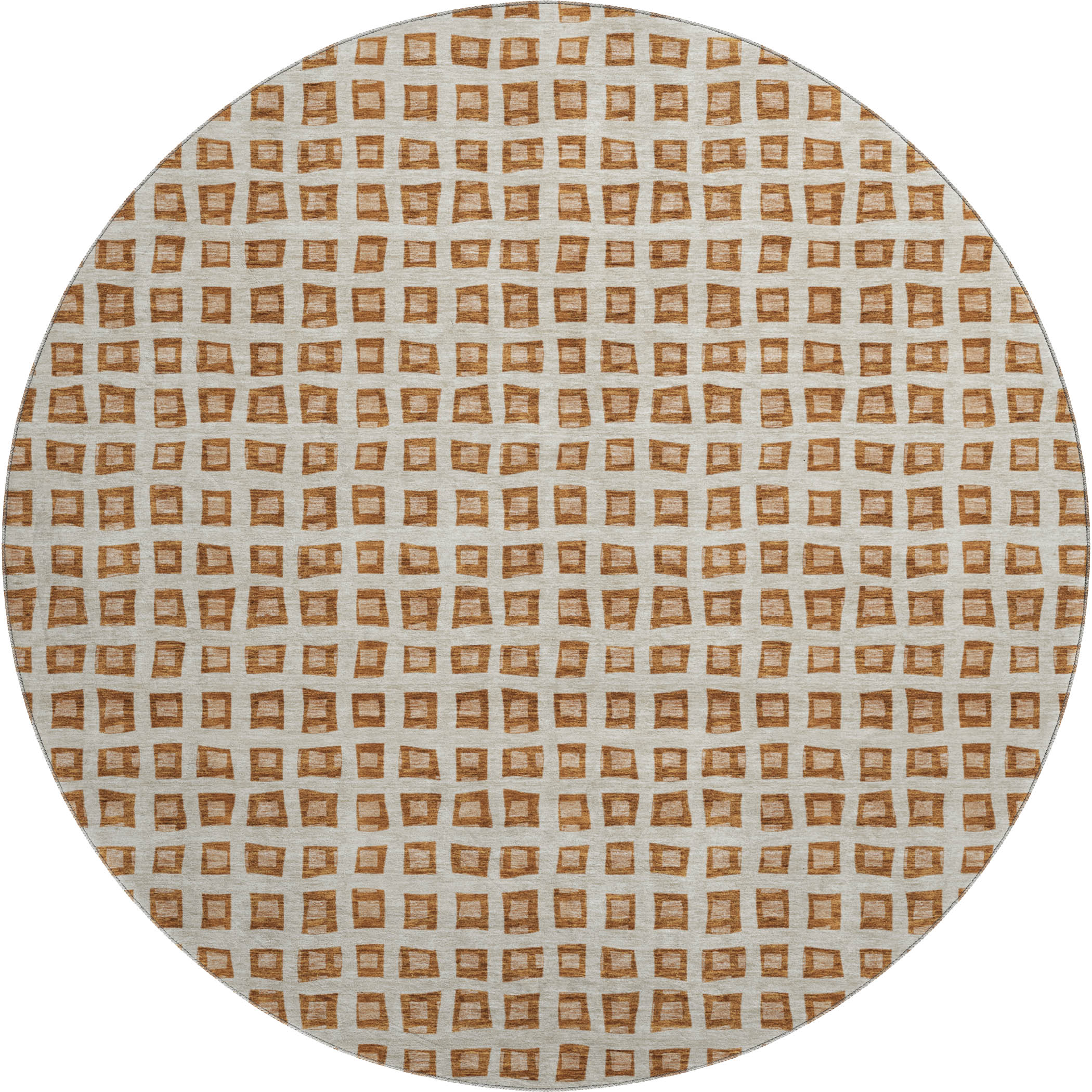 Sintra Machine Washable Transitional Paprika Orange Rug 8' x 8' #shape_Round