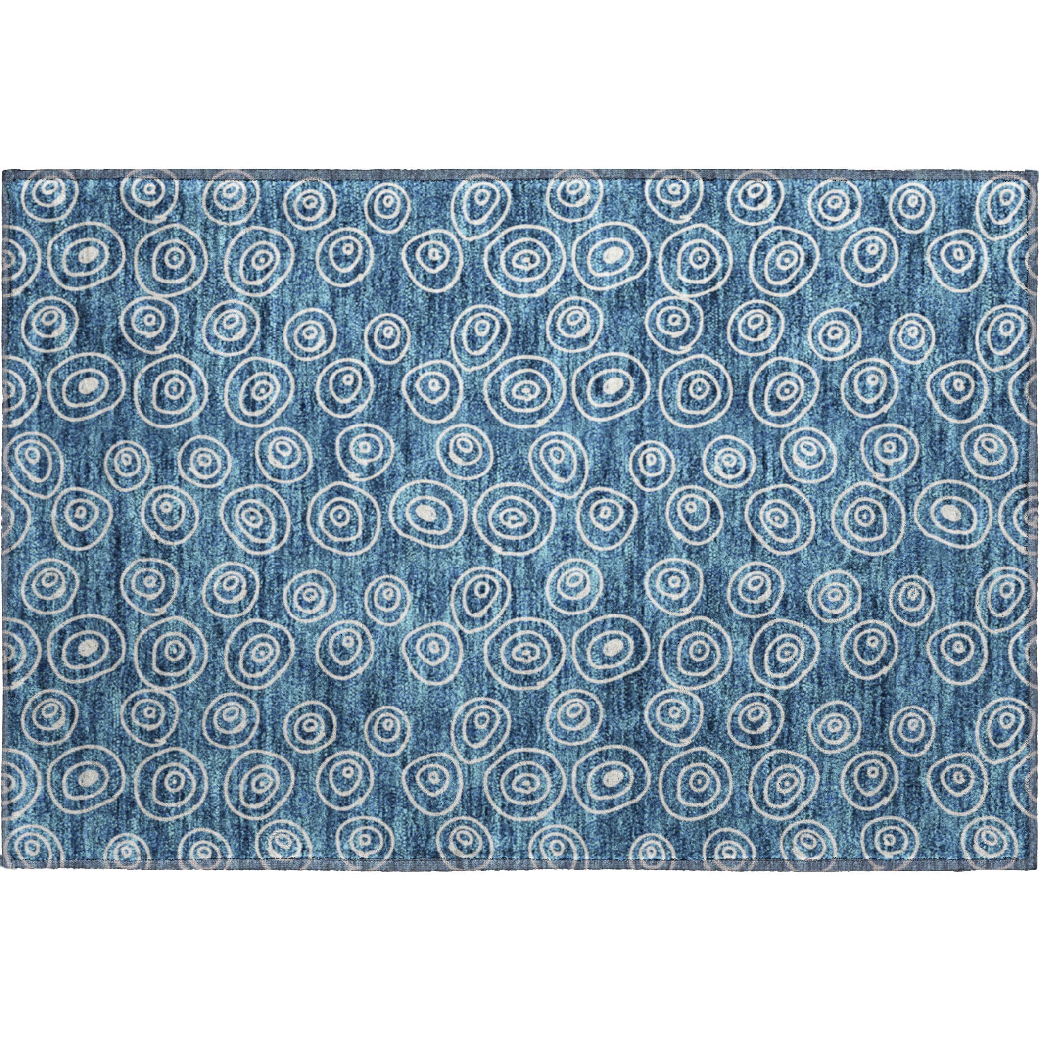 Sintra Machine Washable Transitional Blue Rug 1'8" x 2'6" #shape_Rectangle
