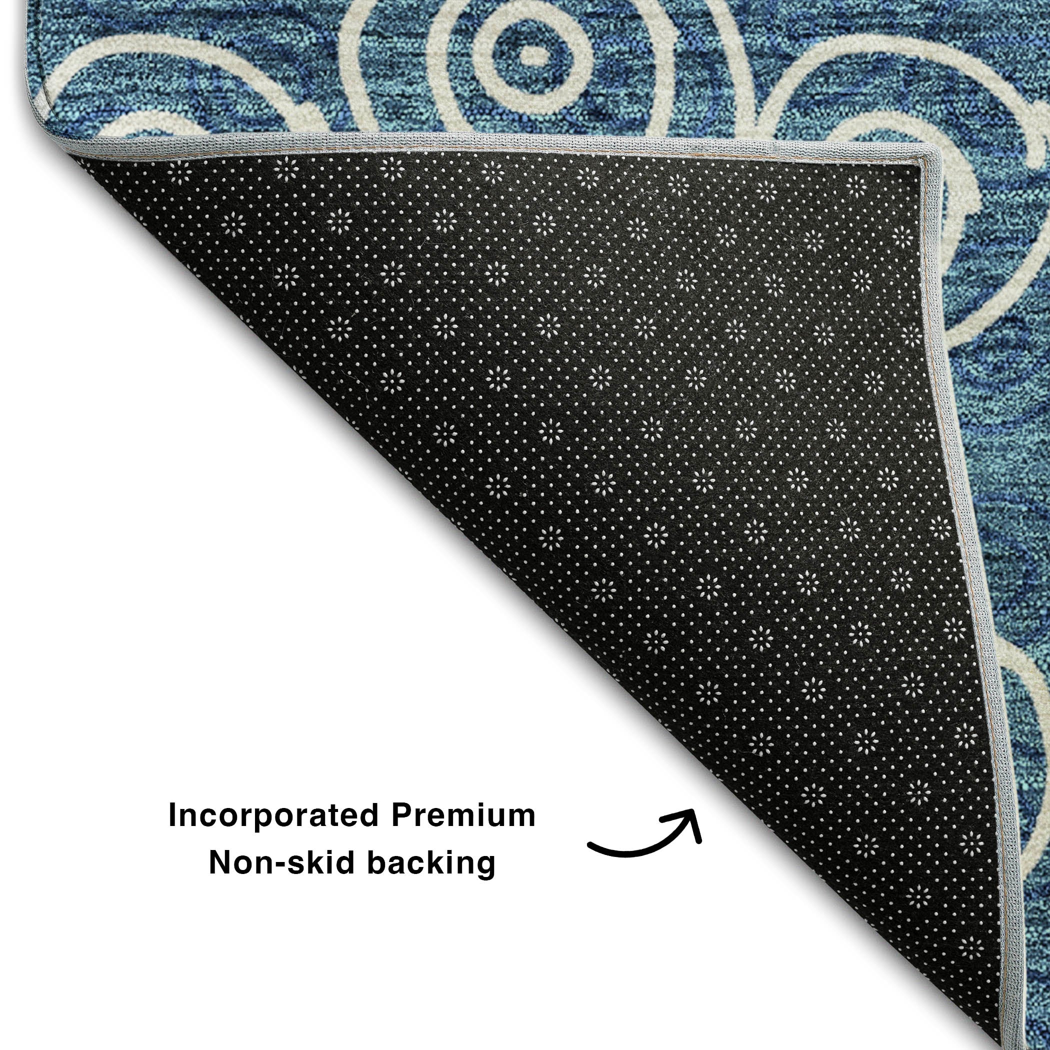 Sintra Machine Washable Transitional Blue Rug 1'8" x 2'6" #shape_Rectangle