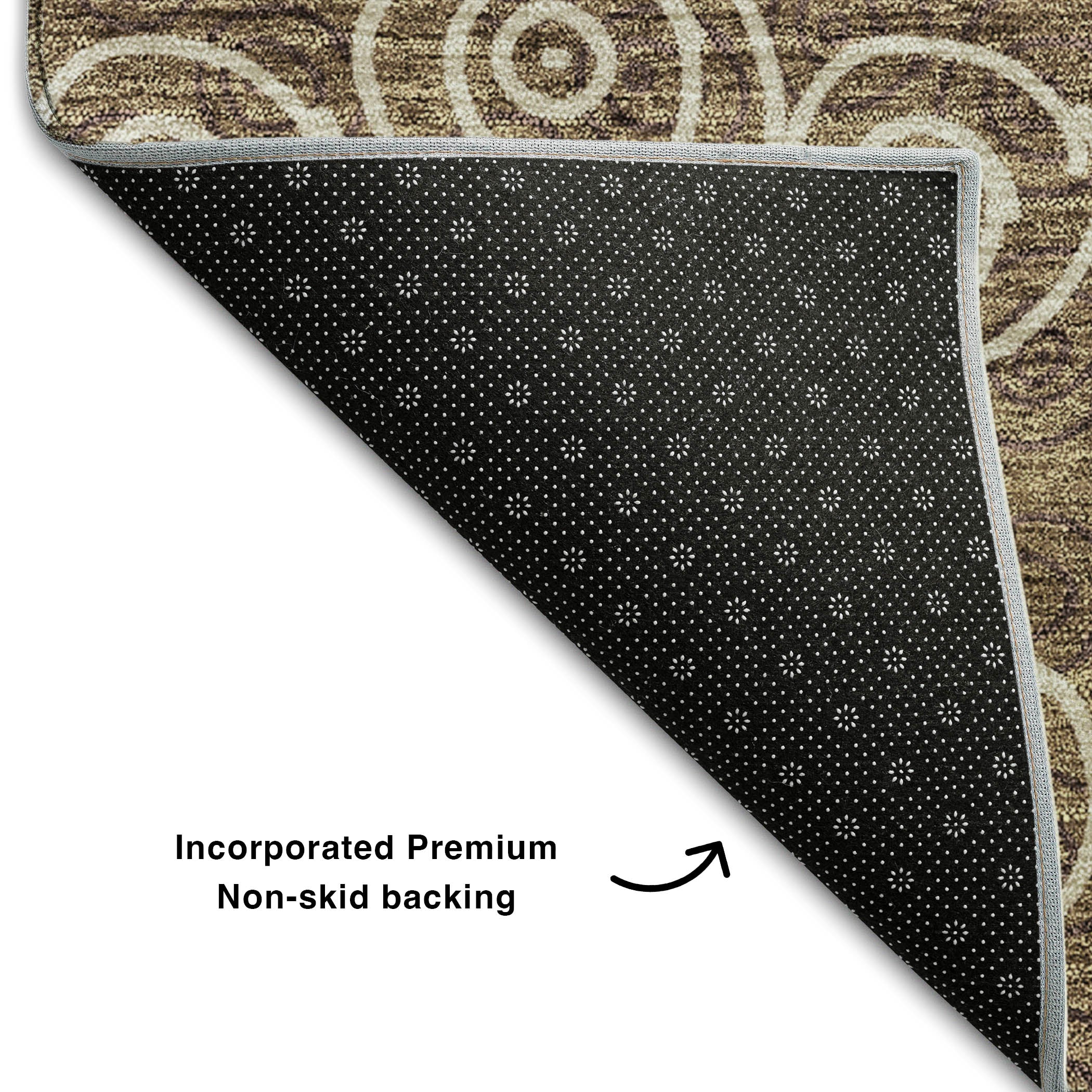 Sintra Machine Washable Transitional Brown Rug 1'8" x 2'6" #shape_Rectangle