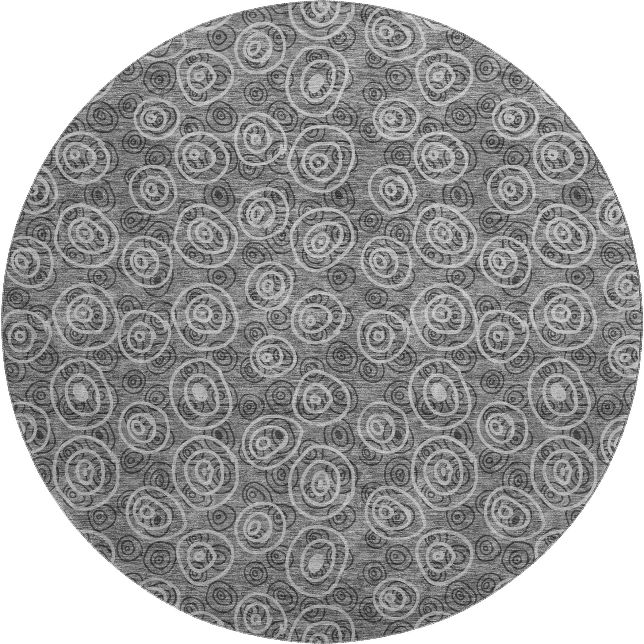 Sintra Machine Washable Transitional Gray Rug 8' x 8' #shape_Round