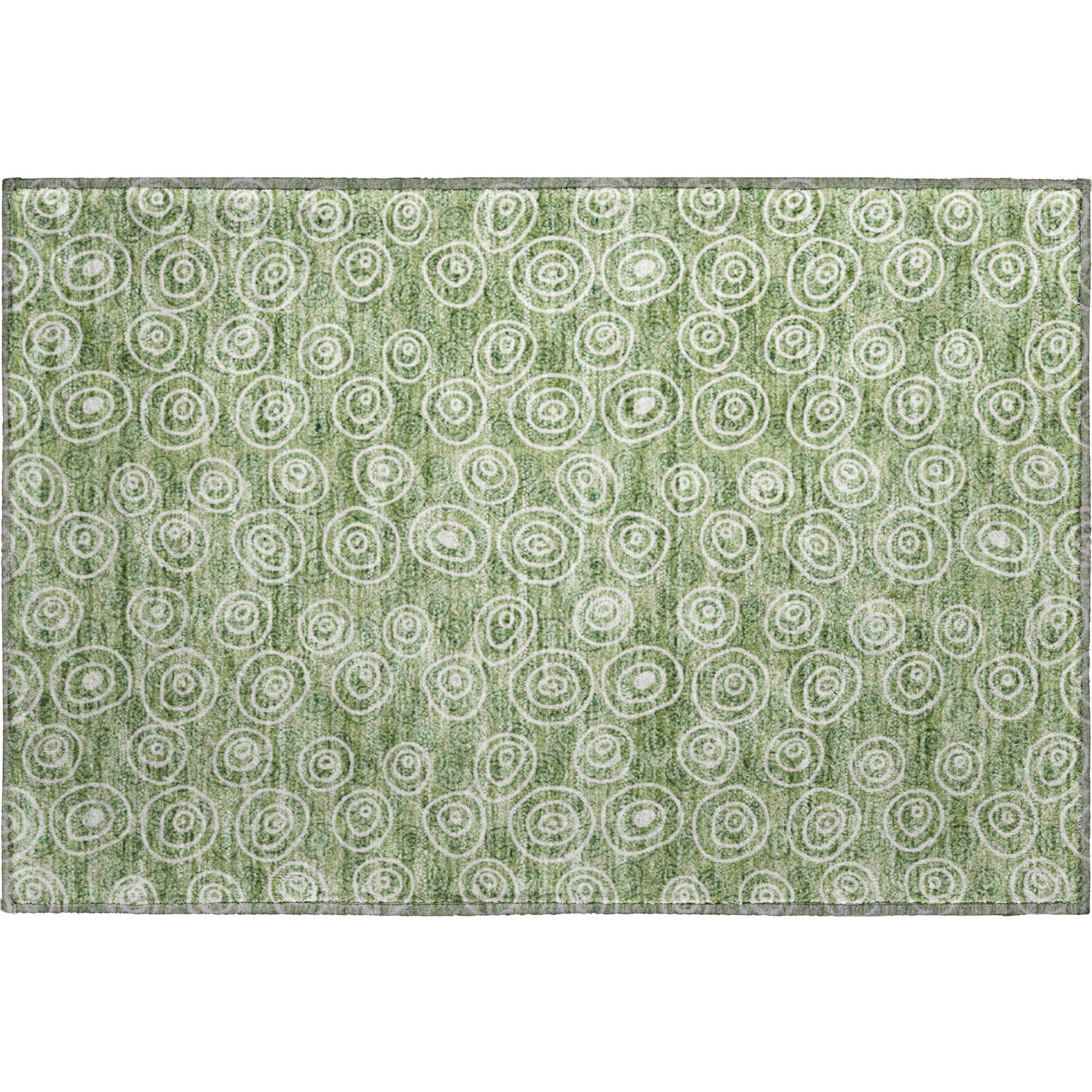 Sintra Machine Washable Transitional Green Rug 1'8" x 2'6" #shape_Rectangle
