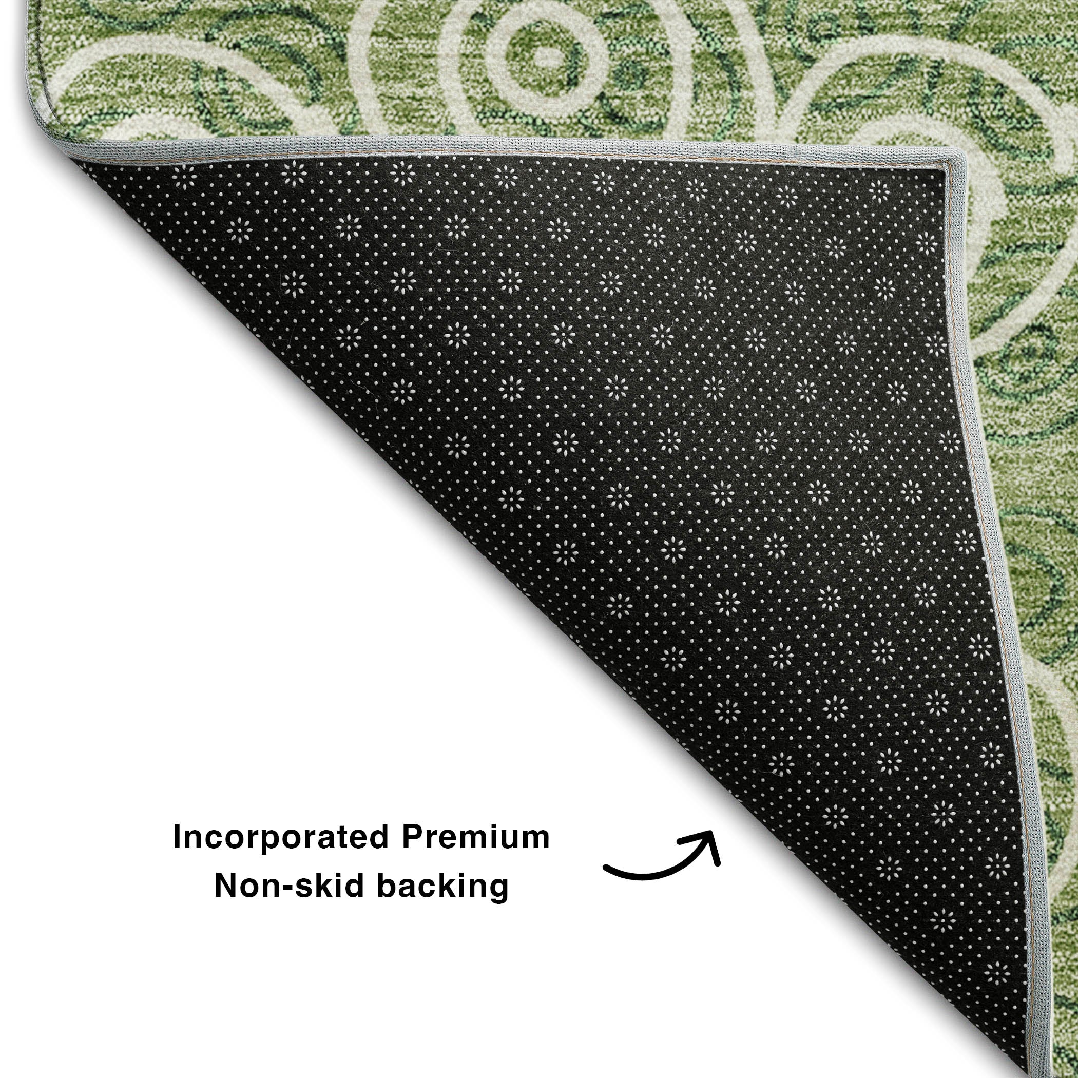 Sintra Machine Washable Transitional Green Rug 1'8" x 2'6" #shape_Rectangle
