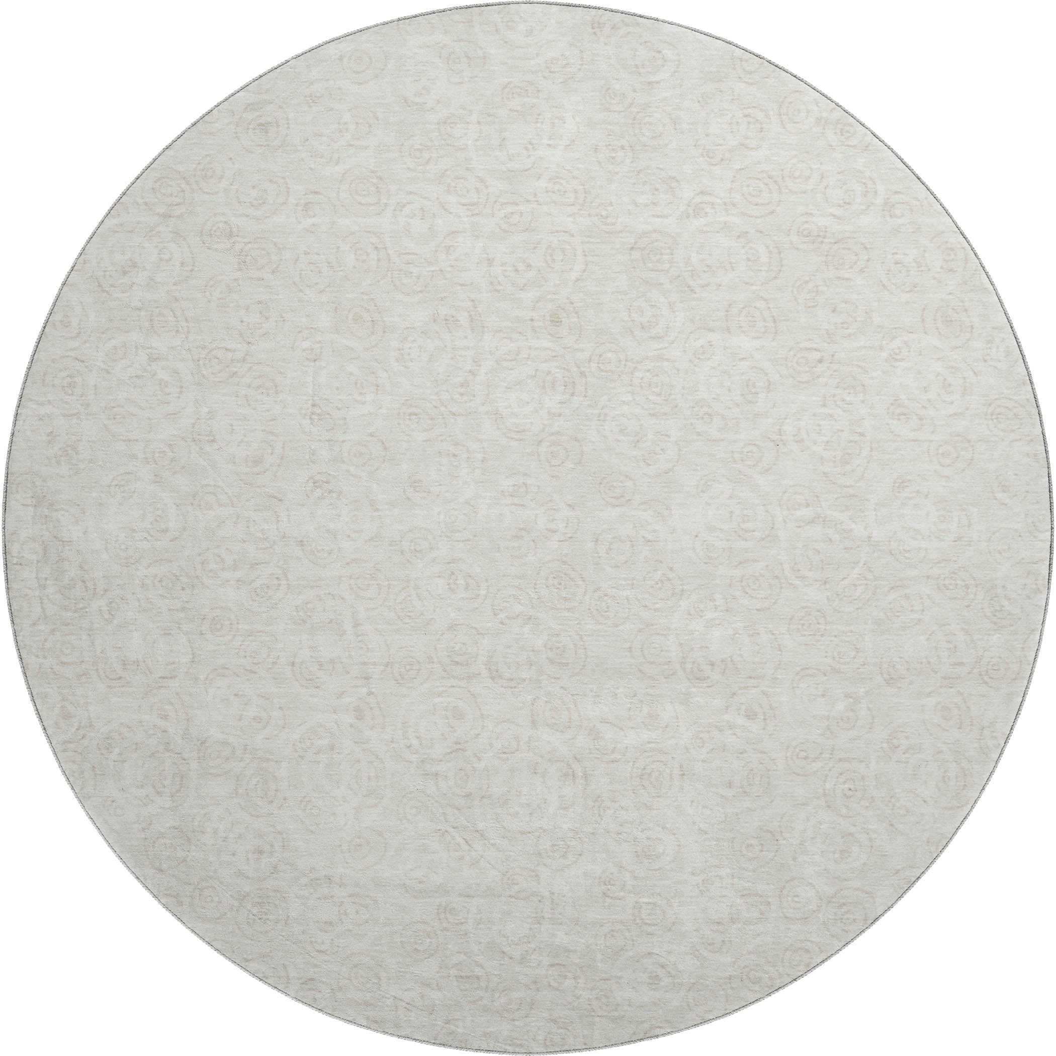 Sintra Machine Washable Transitional Ivory Rug 8' x 8' #shape_Round