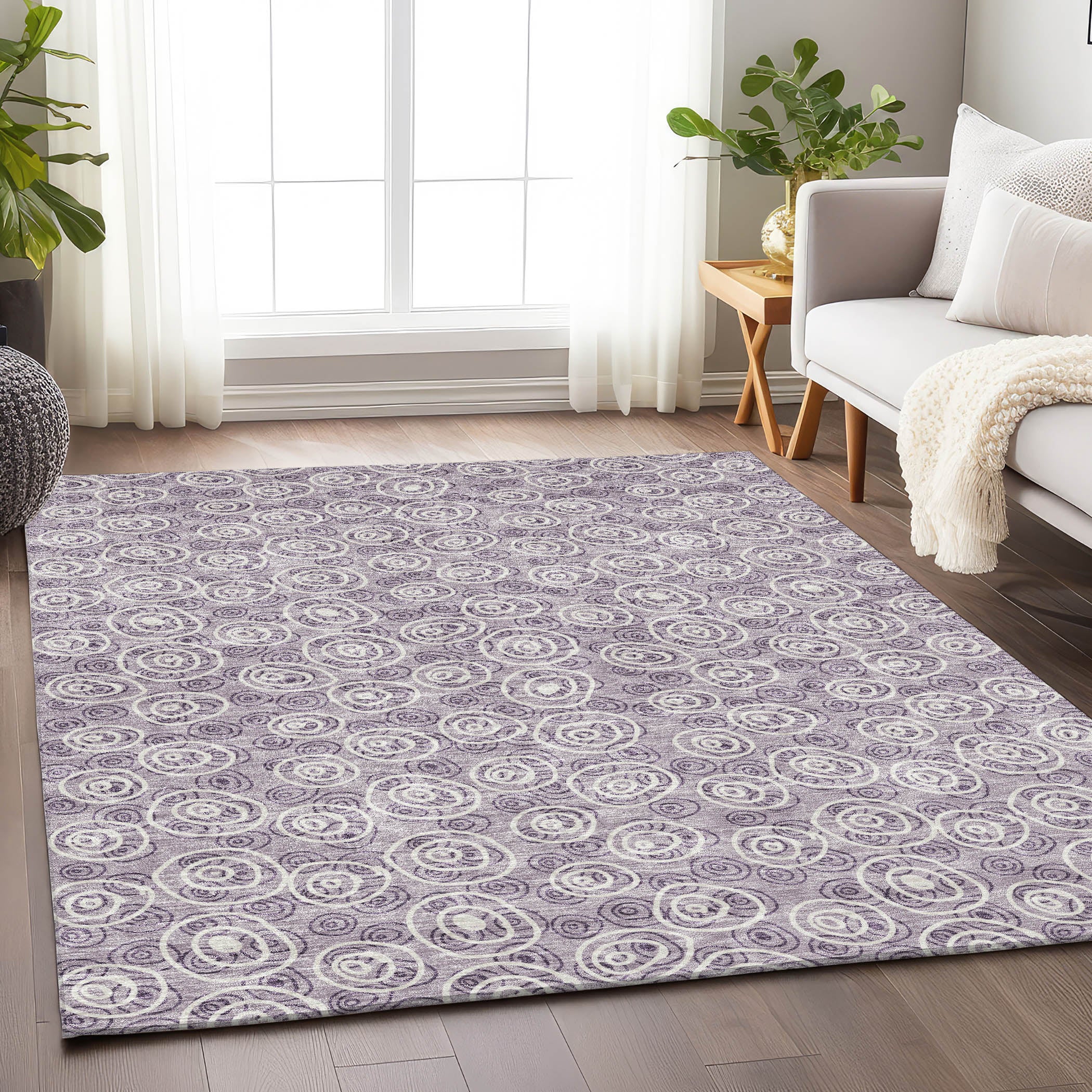 Sintra Machine Washable Transitional Lavender Purple Rug 2'6" x 3'10" #shape_Rectangle