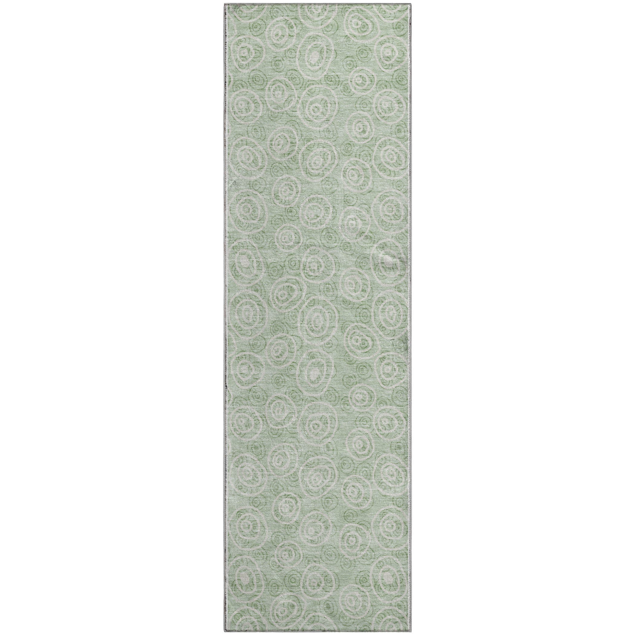 Sintra Machine Washable Transitional Mint Green Rug 2'3" x 7'6" #shape_Runner