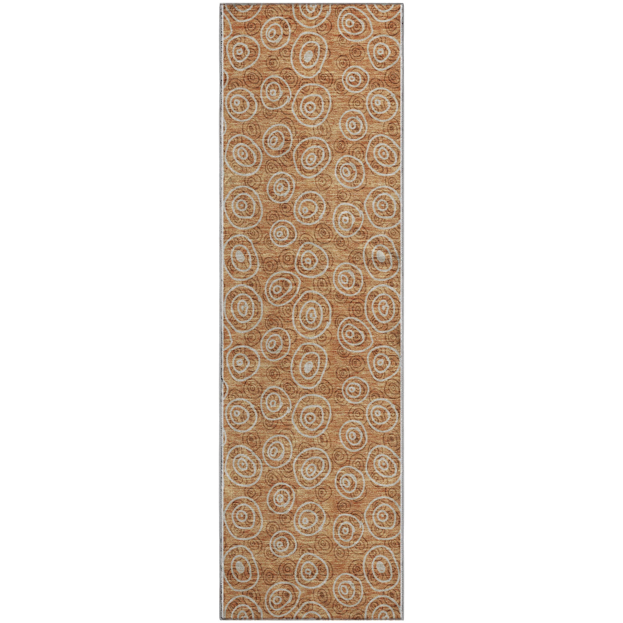 Sintra Machine Washable Transitional Terracotta Orange Rug 2'3" x 7'6" #shape_Runner