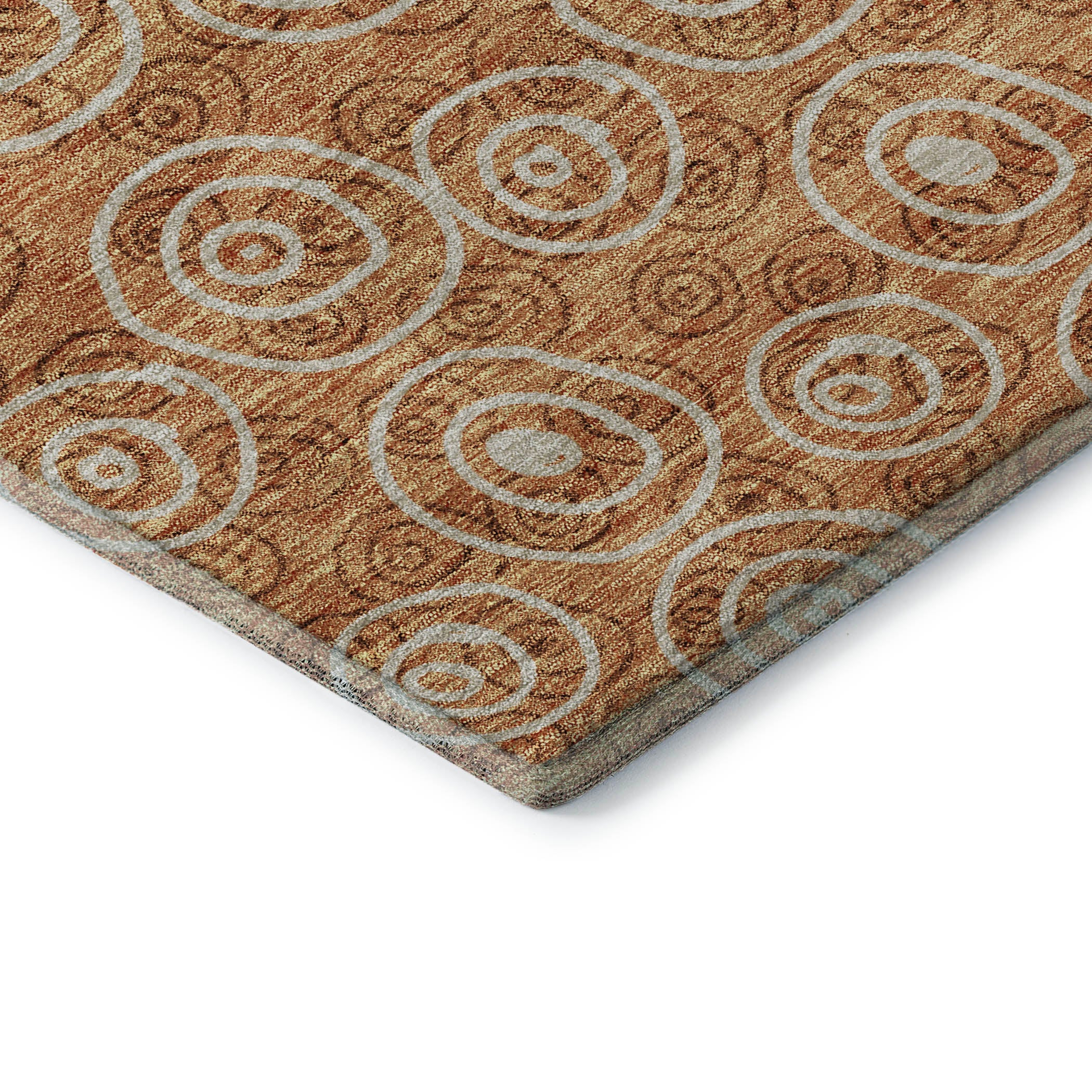 Sintra Machine Washable Transitional Terracotta Orange Rug 1'8" x 2'6" #shape_Rectangle