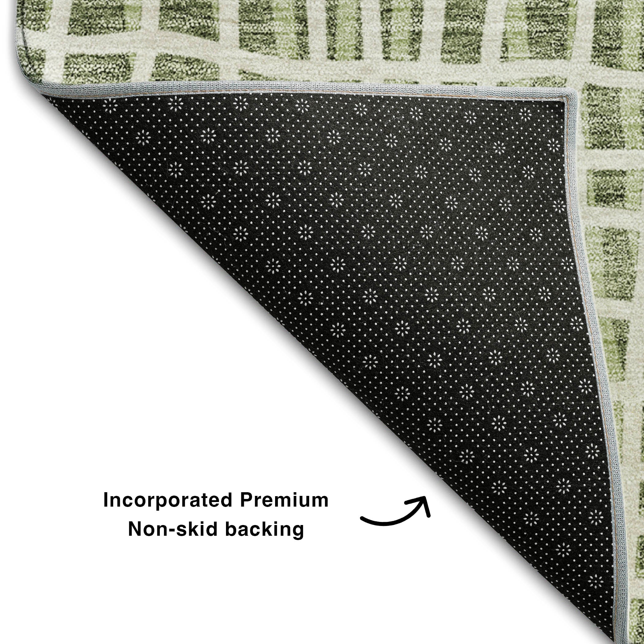 Mostar Machine Washable Transitional Green Rug 1'8" x 2'6" #shape_Rectangle