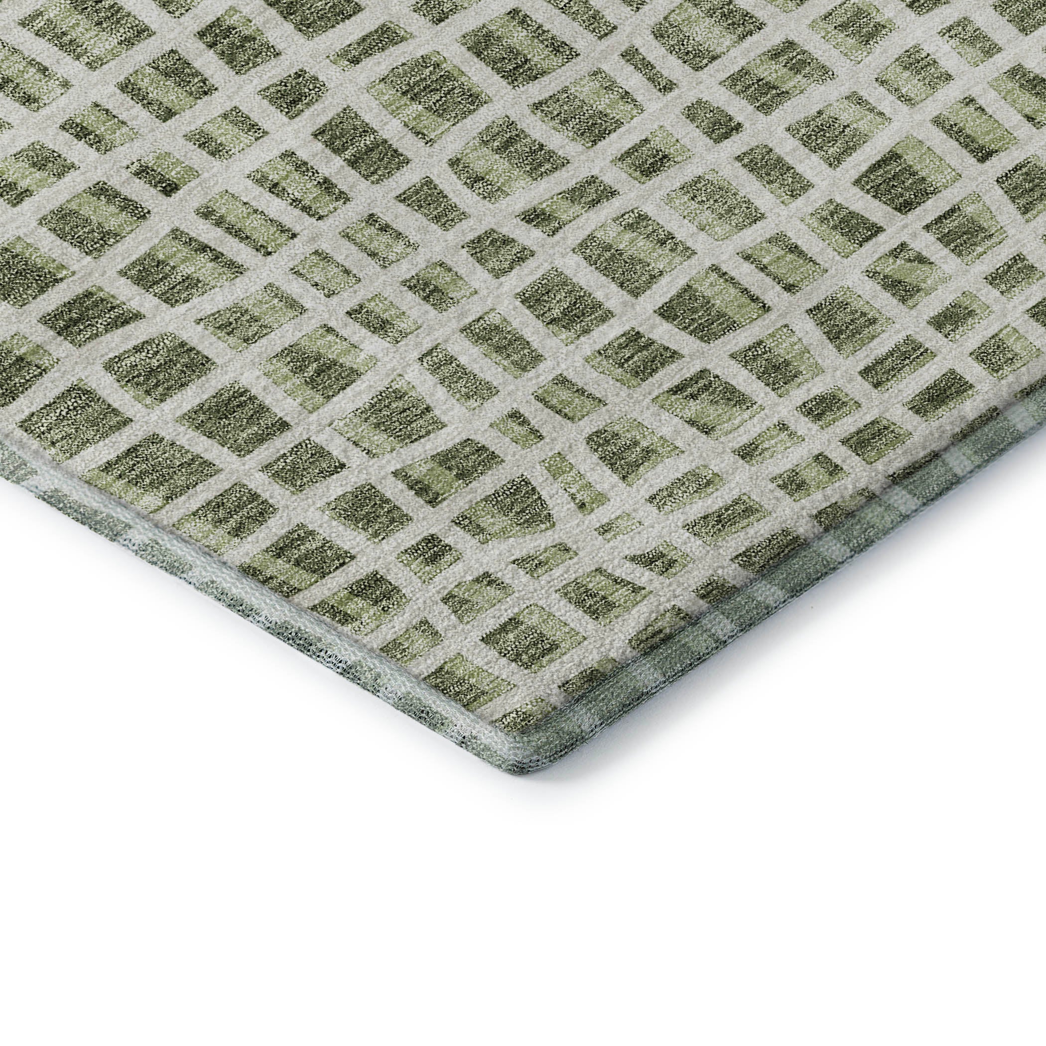 Mostar Machine Washable Transitional Green Rug 1'8" x 2'6" #shape_Rectangle