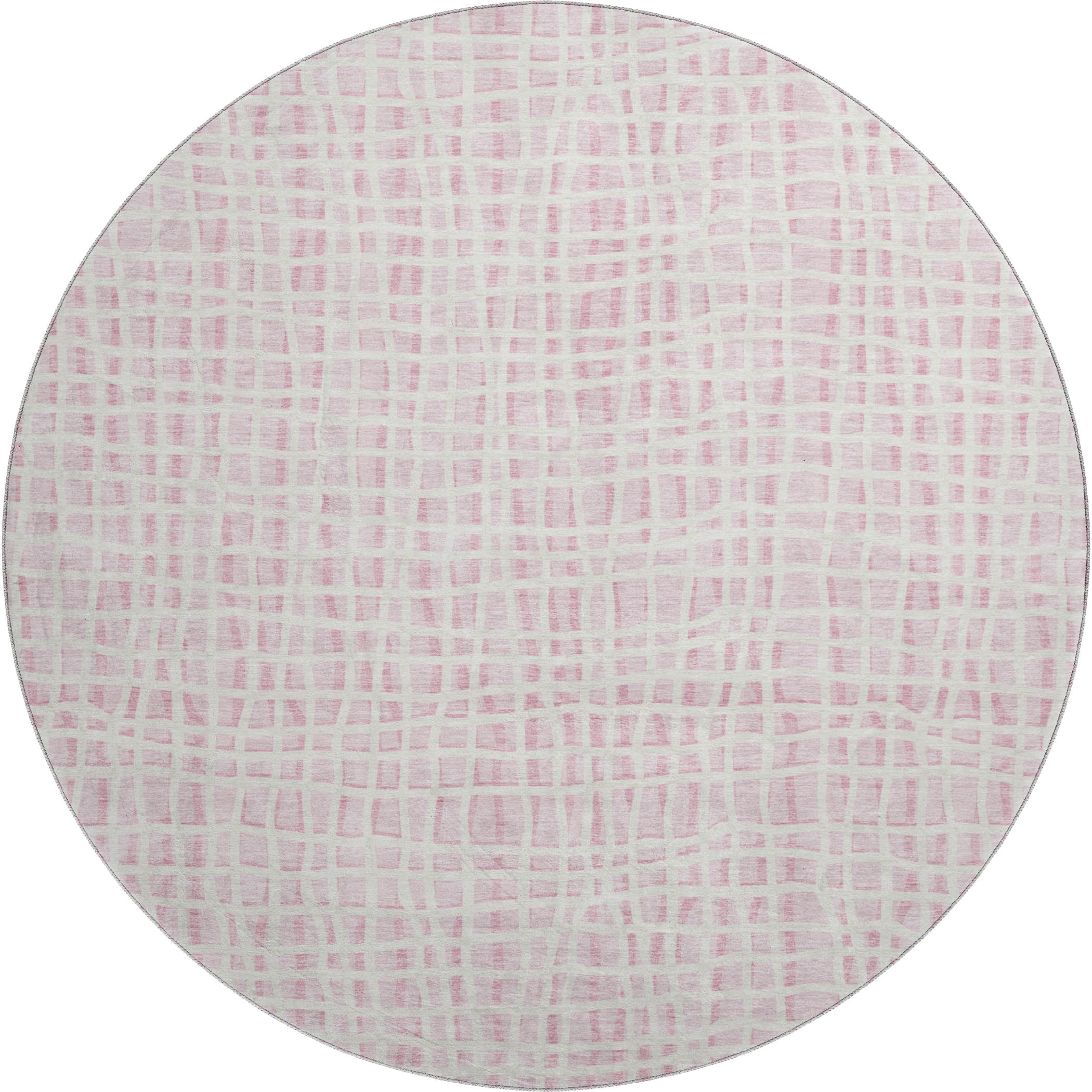 Mostar Machine Washable Transitional Pink Rug 8' x 8' #shape_Round